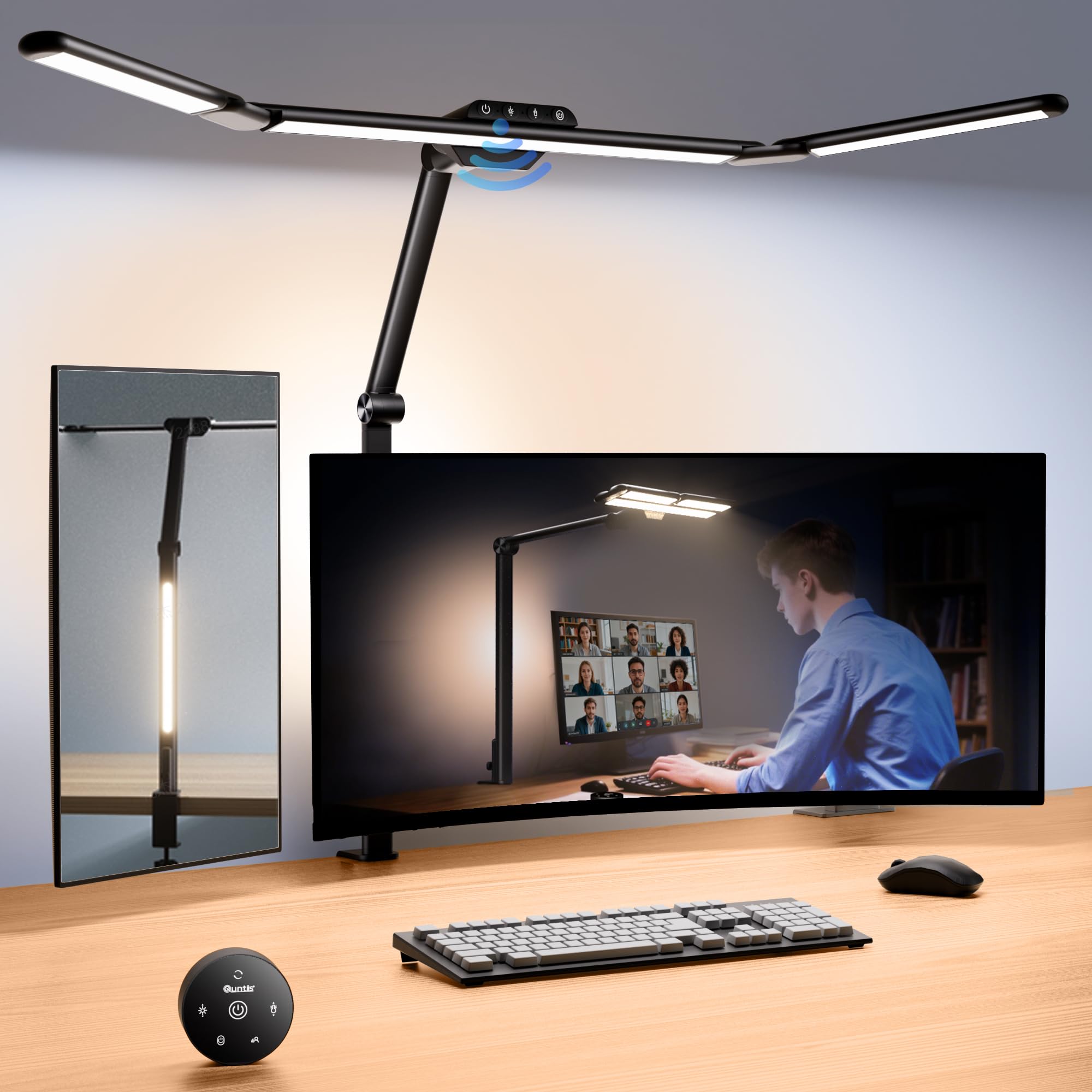 Quntis 32 5 Architect Desk Lamps for Office Home Dorm - Eye Care 3 Light Bar 1100LM Bright