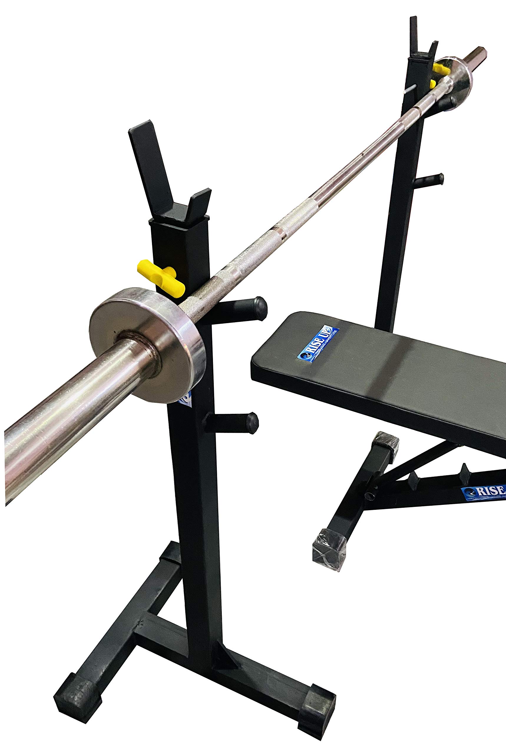 RISE UP Multipurpose Steel Squat Bicep Chest Stand with Adjustable Height ( Black ) (B08XNYWV5M) Amazon Price History, Amazon Price Tracker