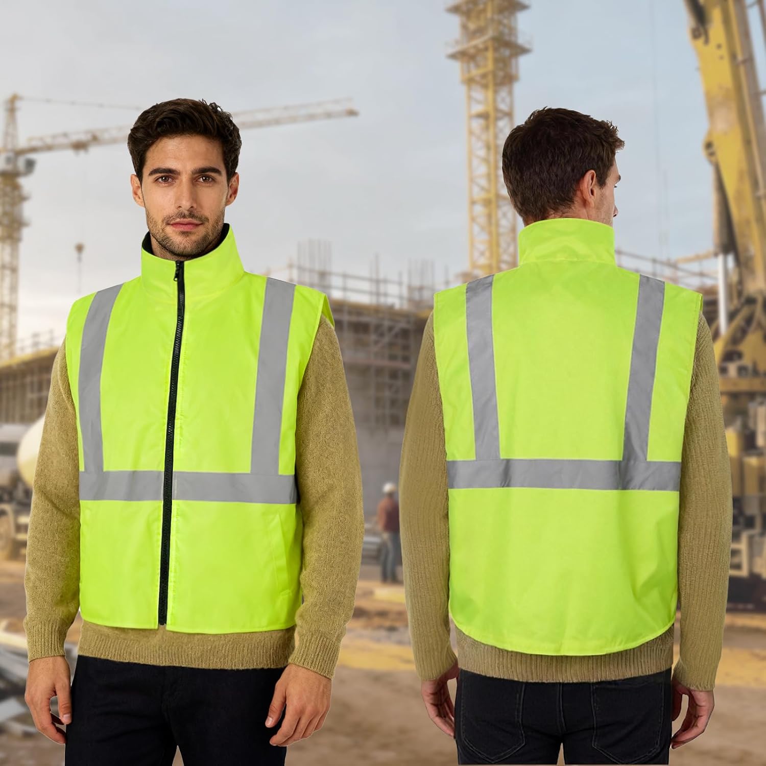 High Visibility Winter Safety Vest, Hi Vis Vest for Cold Weather