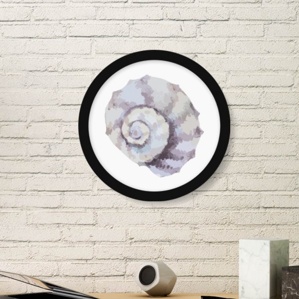 Cadre photo ronde en bois d'escargot marin noir pour une décoration élégante