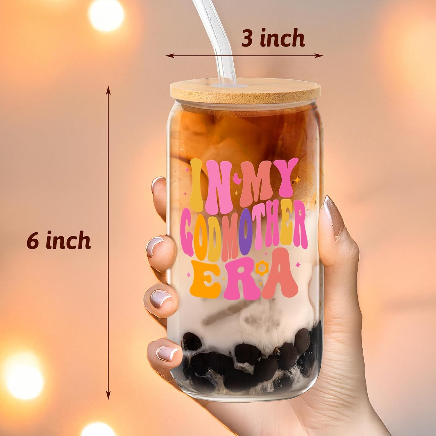 Godmother Proposal Gift for Women - Will You Be My Godmother Pregnancy Announcement Gifts - Christmas, Birthday, Mother's Day - 16 Oz Coffee Glass - Image 5