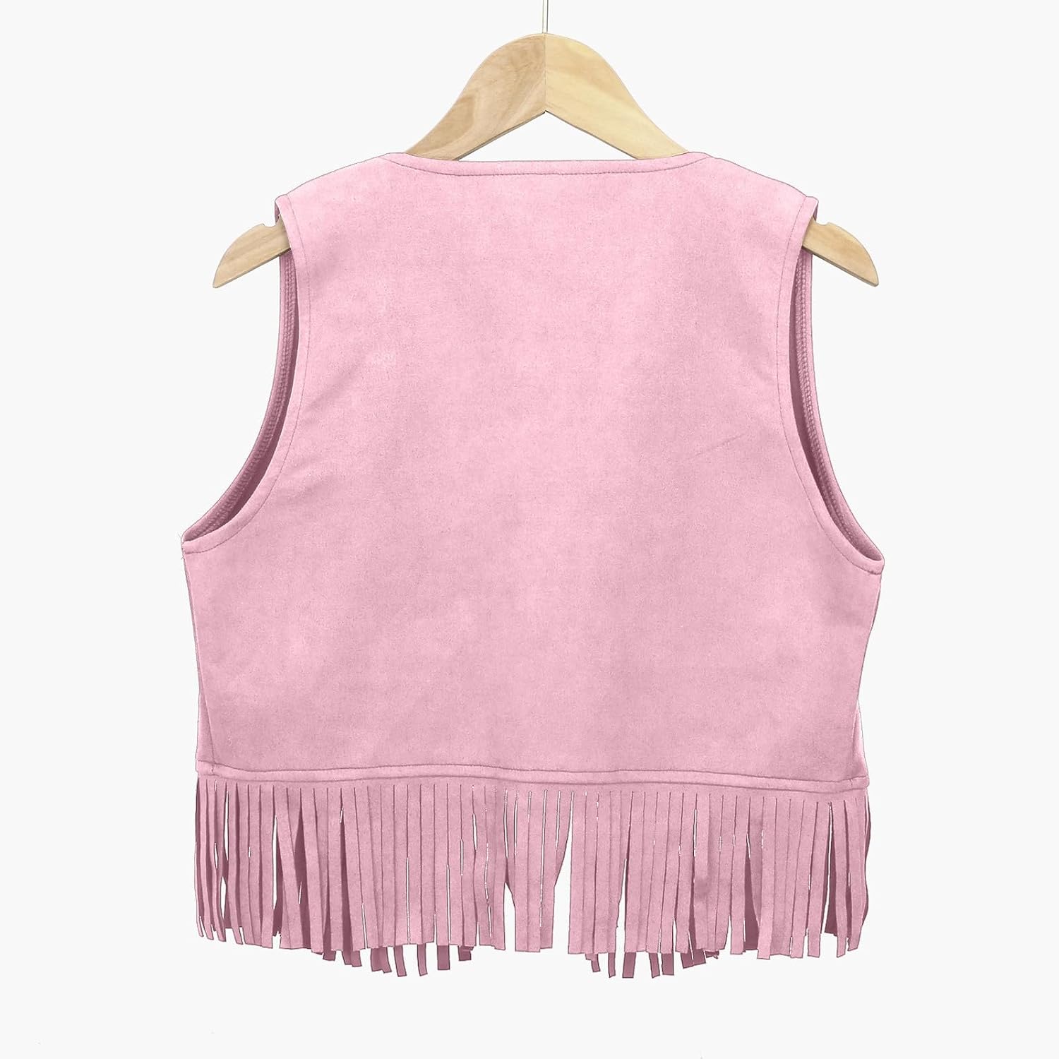 Kids Western Fringe Vest Vintage Slim Fit Button Sleeveless Jacket V Neck Boho Cardigan Outerwear For Girls Boys 5-12 Years