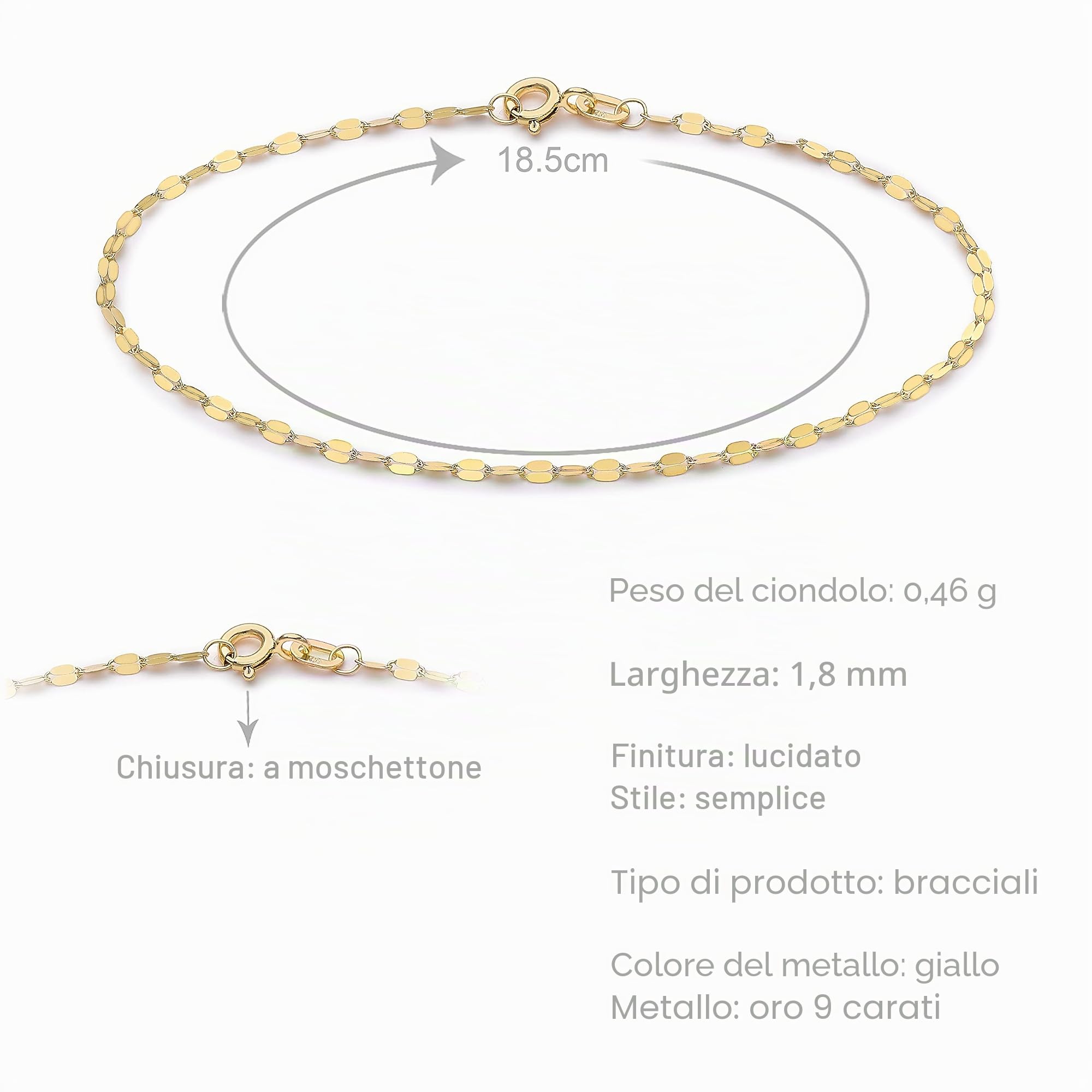Carissima Gold Braccialetto da Donna in Oro 9K (375)