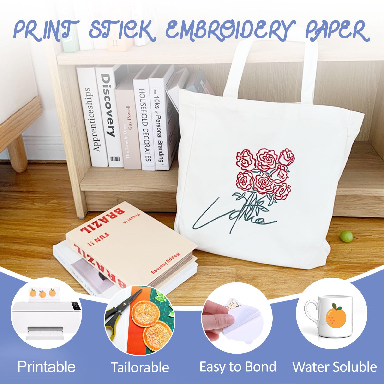 6 Sheets Water Soluble Embroidery Stabilizer, A4 Dissolvable Embroidery Paper 29.8 x 21cm - Image 4