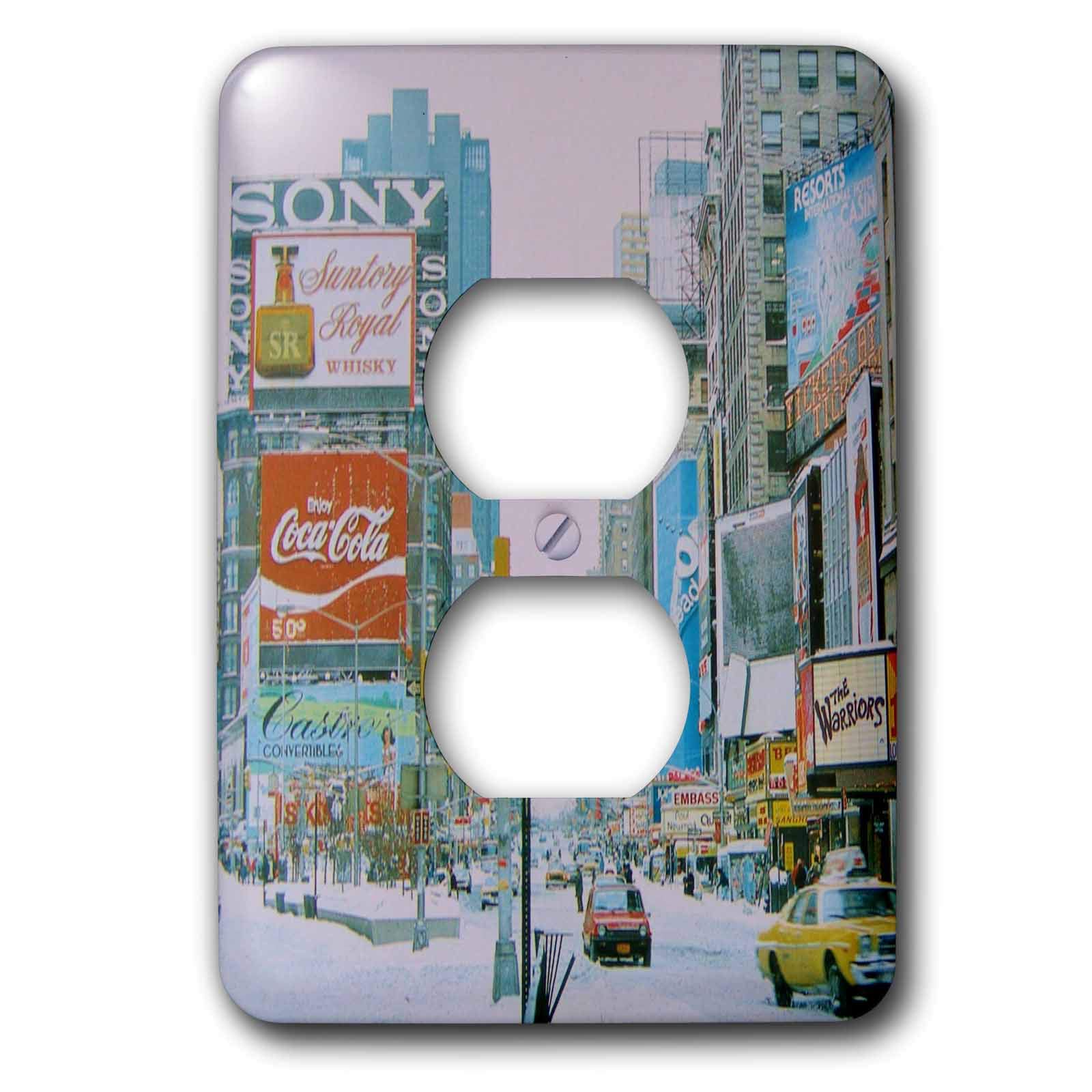 Cache-prise vintage Times Square 2 3dRose lsp_16861_6 pour décoration murale rétro