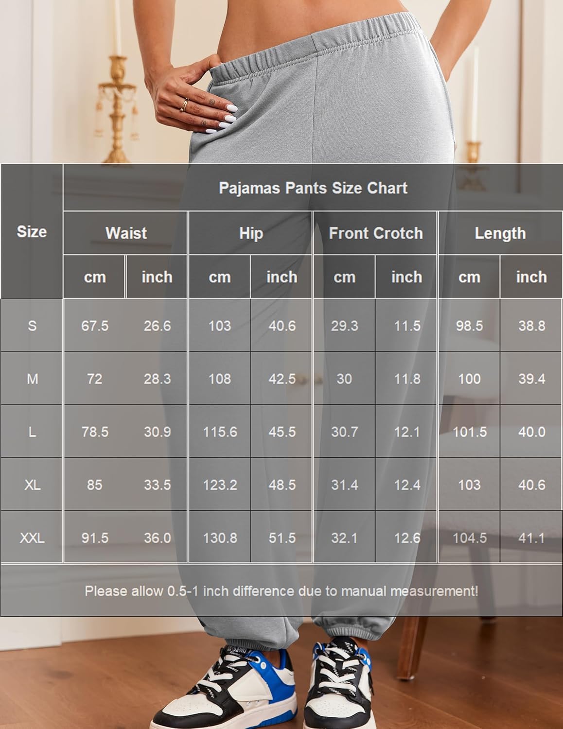 Ekouaer Jogger Pajamas Pants Baggy Lounge Pj Pant Cotton Sleep Bottoms Fall Sweatpants with Pockets for Women - Image 6