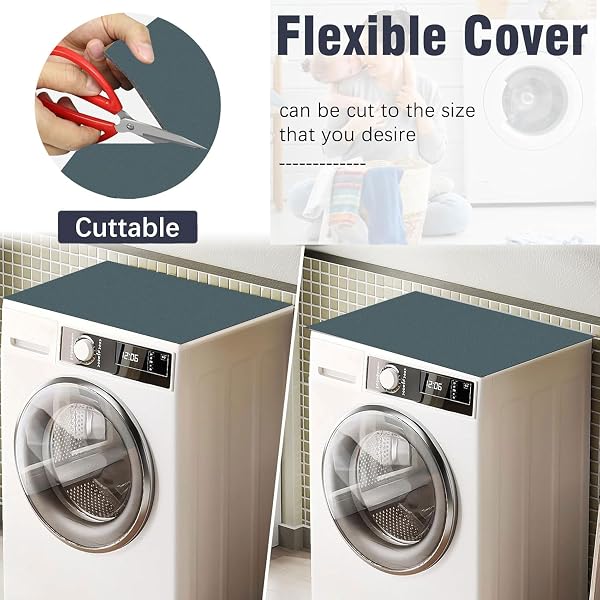60 x 60 cm Cover for Washing Machine, Universal Washing Machine Mat, Non-Slip Washing Machine, Dust Cover for Washers, Dryers, Kitchens, Motorhomes, Bathrooms - 5
