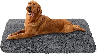 Dog Bed,Dog Mat Crate Pad,Dog beds for Large Dogs, Plush Soft Pet Beds, Dog beds & Furniture，Washable Anti-Slip Dog Crate ...