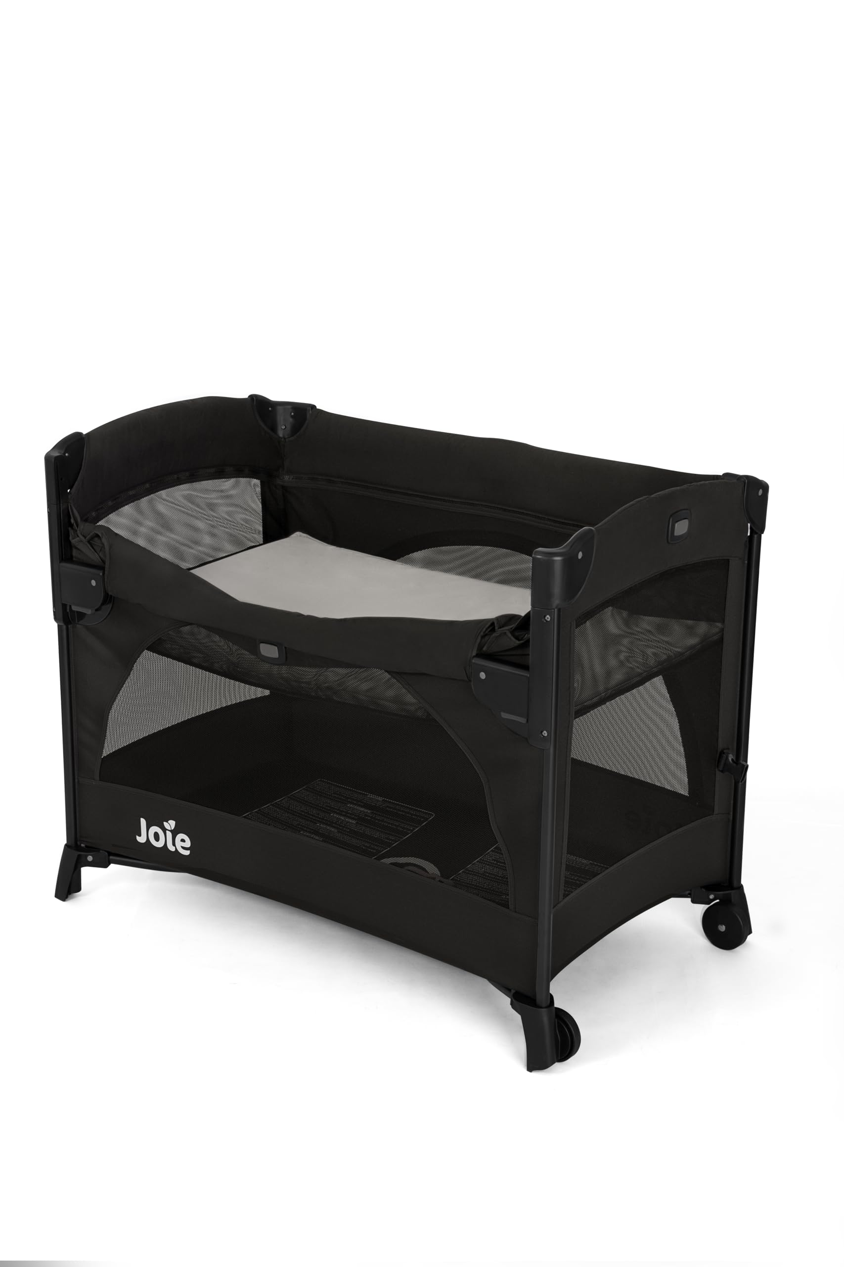 Joie KUBBIE Sleep Lit Parapluie bébé avec Bassinet De la Naissance à 15 kg Côté abaissable cododo Pliable Compact Léger Matelas Confortable Sac Transport Inclus Color Shale