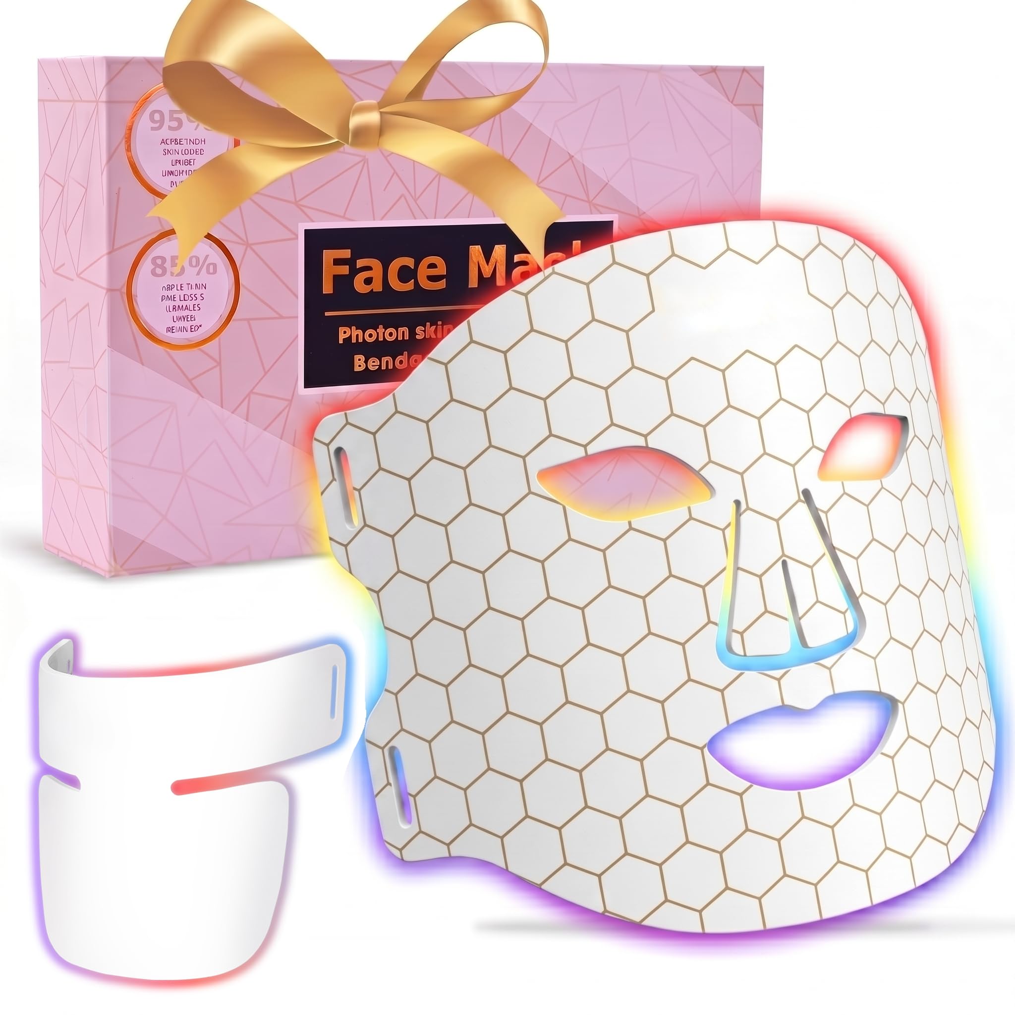 Photonische Kunststoff-Gesichtsmaske Rotlichtlampe LED Maske 4-Farben-mit 264 LEDs, Wiederaufladbare
