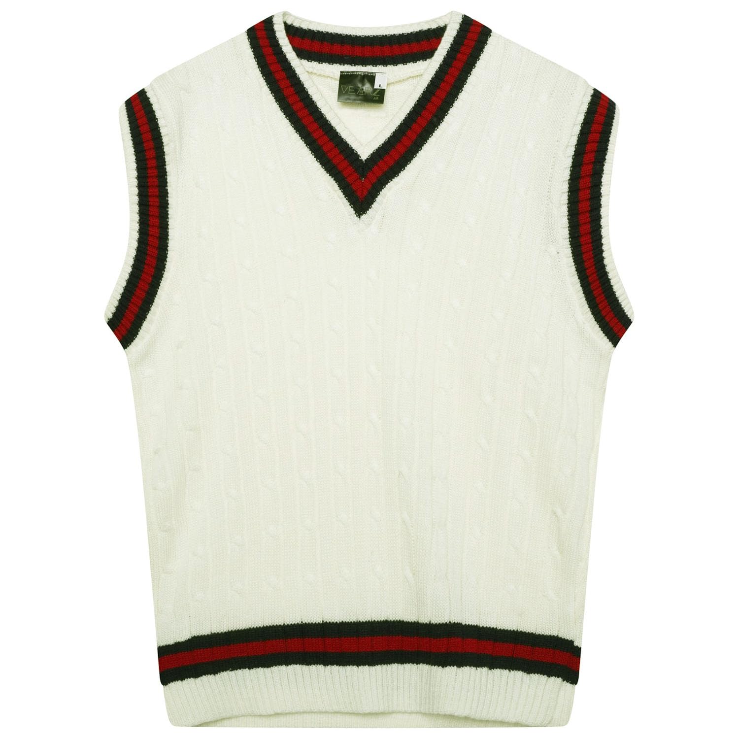 VEARZ® Pull de cricket sans manches à col en V pour adulte - Uni - Unisexe - Classique - Pour le bureau - Décontracté - Pour le sport - Taille S à 2XL