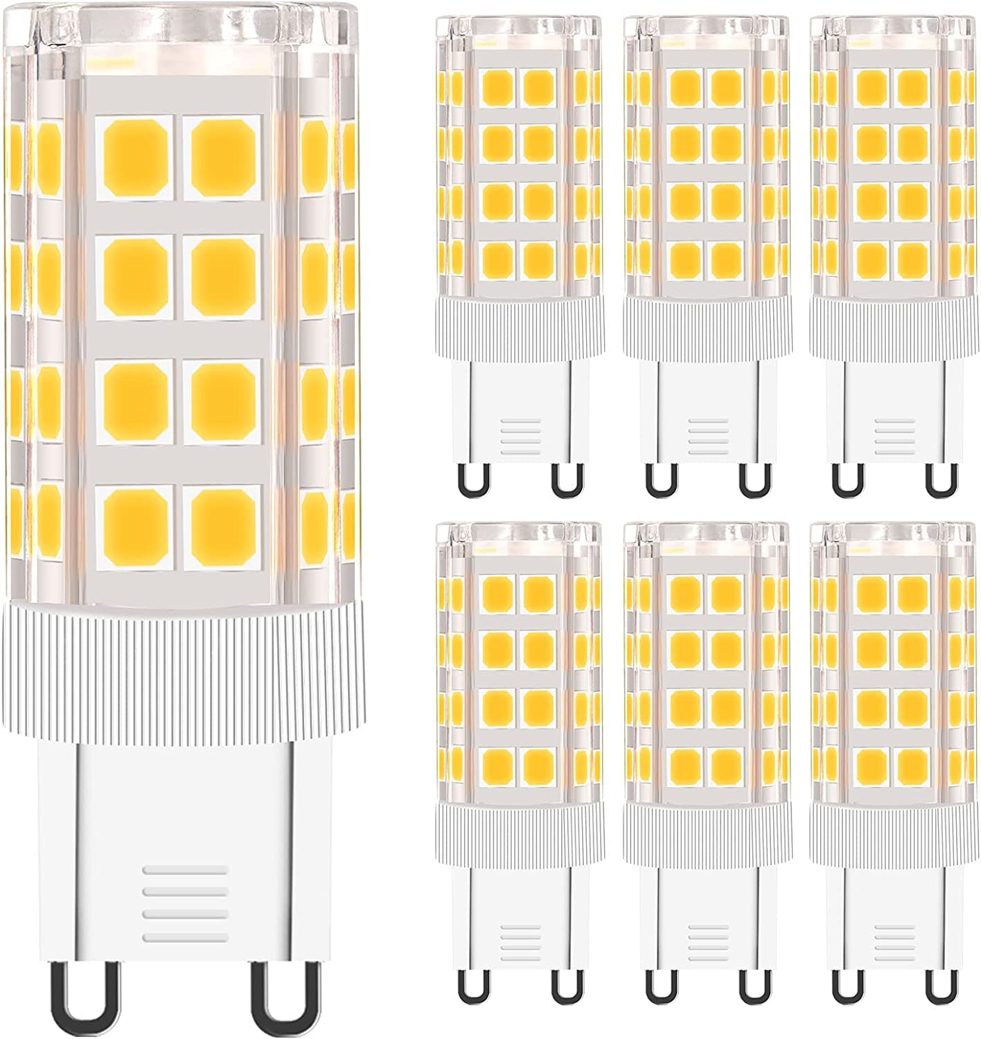 G9 LED Bulbs,5W Warm White, White & 3 Color 3000K G9 LED Bulb, Equivalent 50W Halogen Bulbs,Energy Saving G9 Lamps,Non Dimmable, 6 (Warm White)