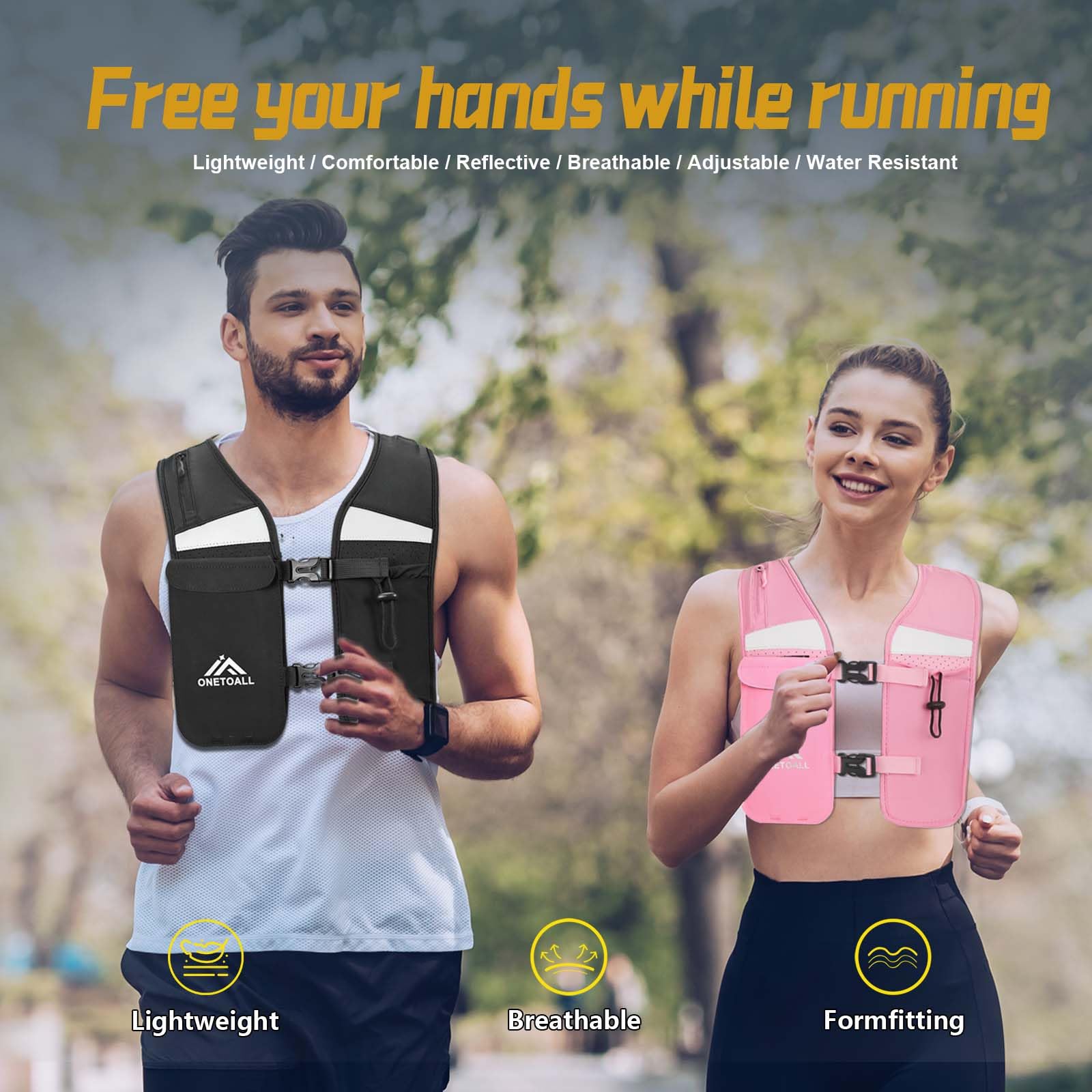Gilet D'hydratation, Pack De Gilet D'hydratation - Running Vest Chest Téléphone Téléphone - Fournitures Sportives Légères, Réglables, Randonnées En Plein Air, Entraînement Des Sentiers, Marche, Joggin