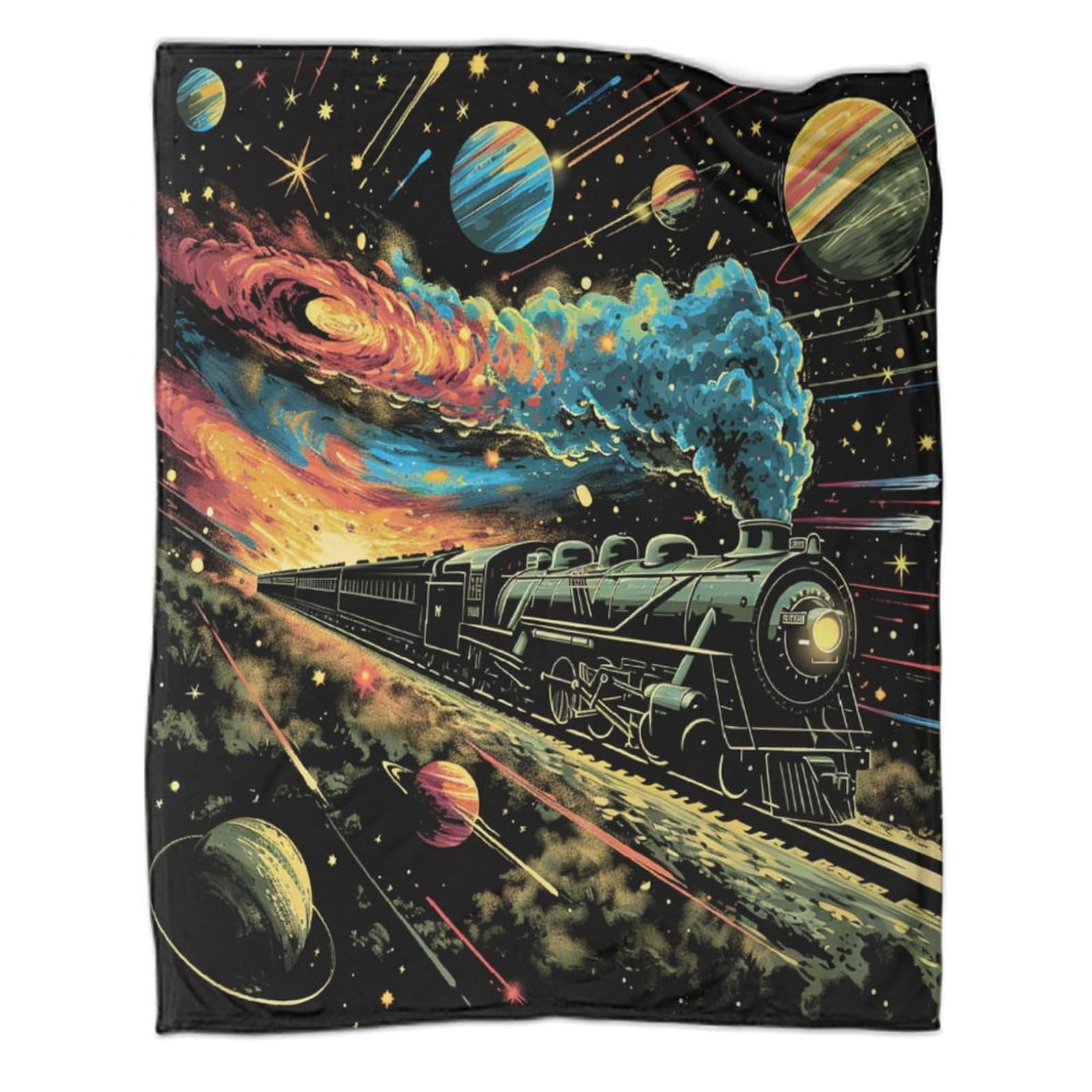 VFKLZCNYR Train Cosy Soft Warm Blanket Throw Kids Adult Bedding 3D Print Boys Plush Sherpa Fleece Bed Microfiber Flannel Blanket Couch Sofa Blanket Throw 80x90inch(200x230cm)