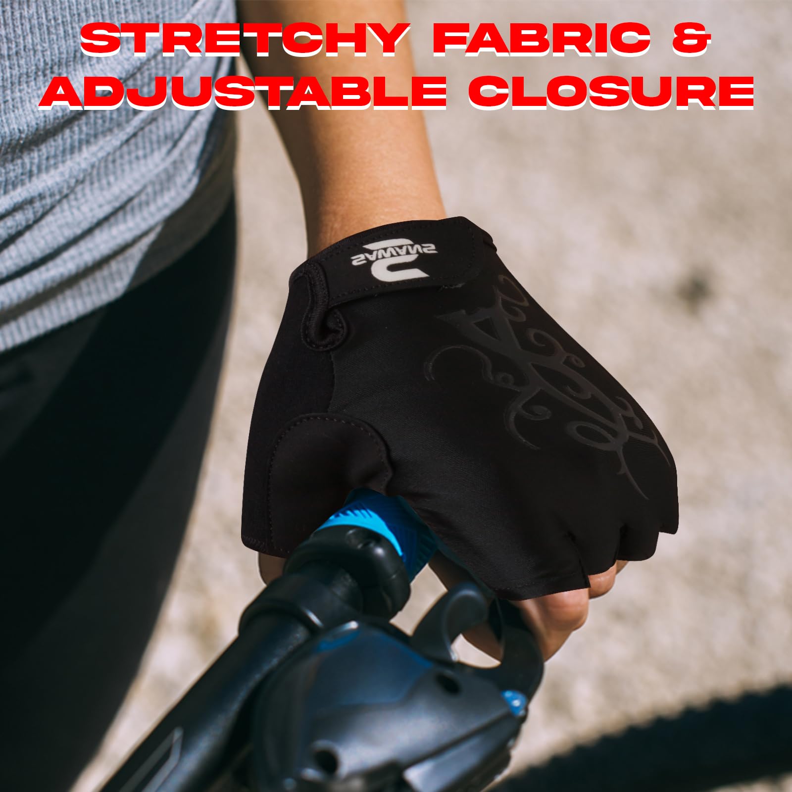 SAWANS Guanti da ciclismo a mezza dita, da uomo, da donna, antiscivolo, per mountain bike, da corsa, traspiranti, ammortizzanti, unisex