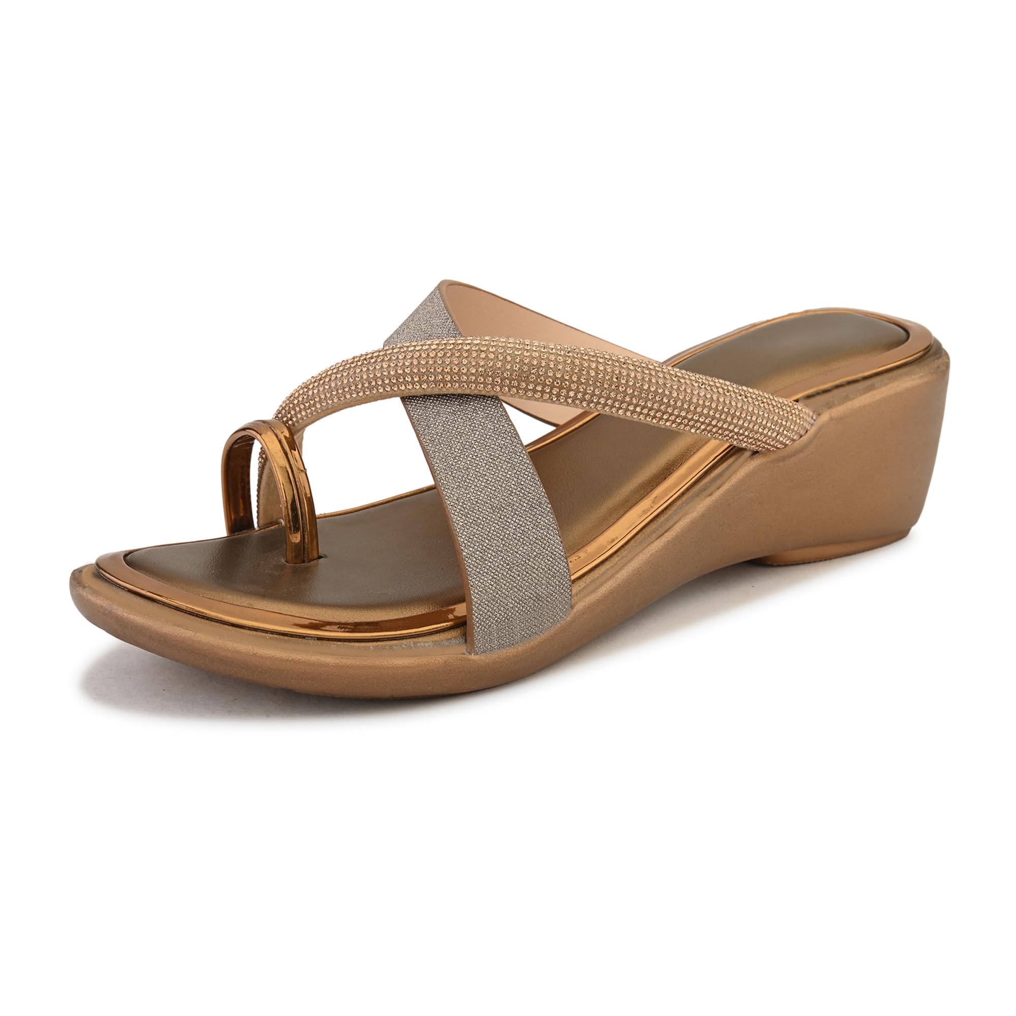centrino Women's Wedge Heel Sandals | Stylish Slip-On Sandals for Ladies | Soft Cushioned Footbed for Comfort | Elegant & Trendy Design | Lightweight and Durable Fashion Footwear (9410)-picture-53