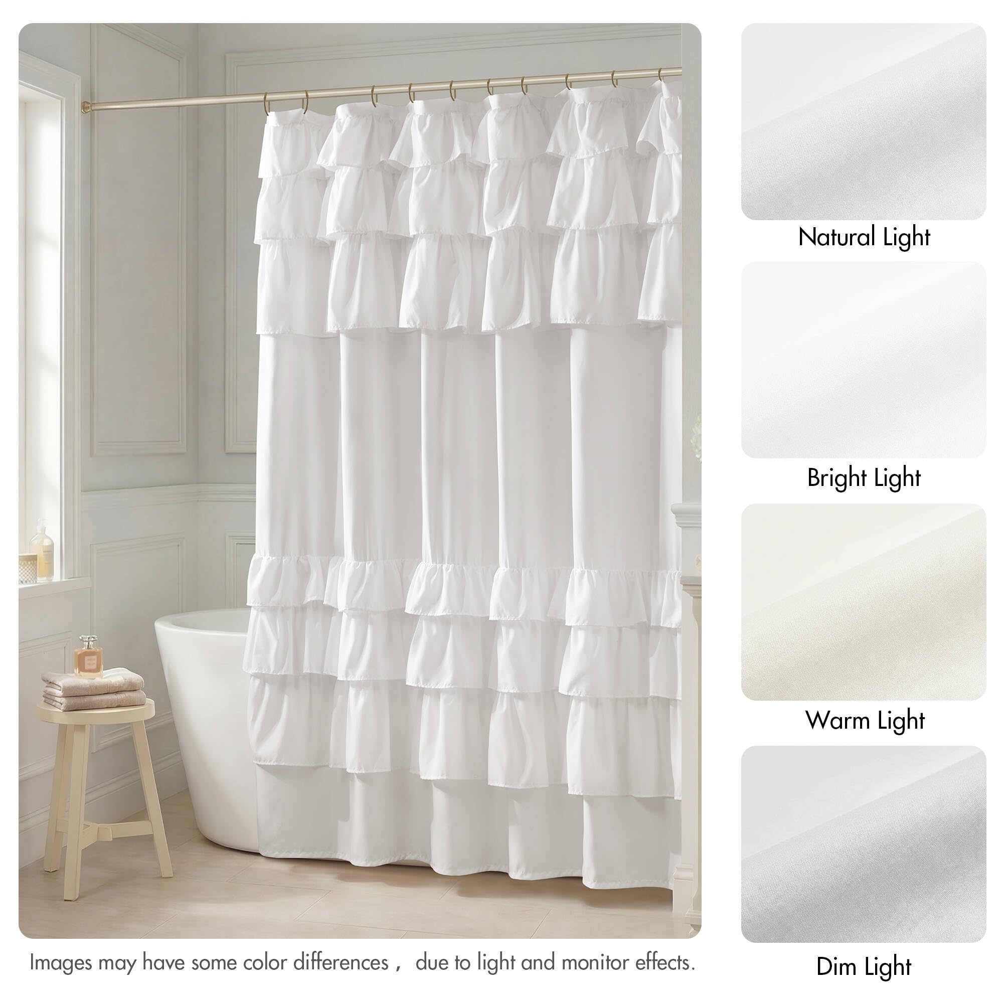 Madison Park Grace Rideau de Douche Blanc 182,9 x 182,9 cm
