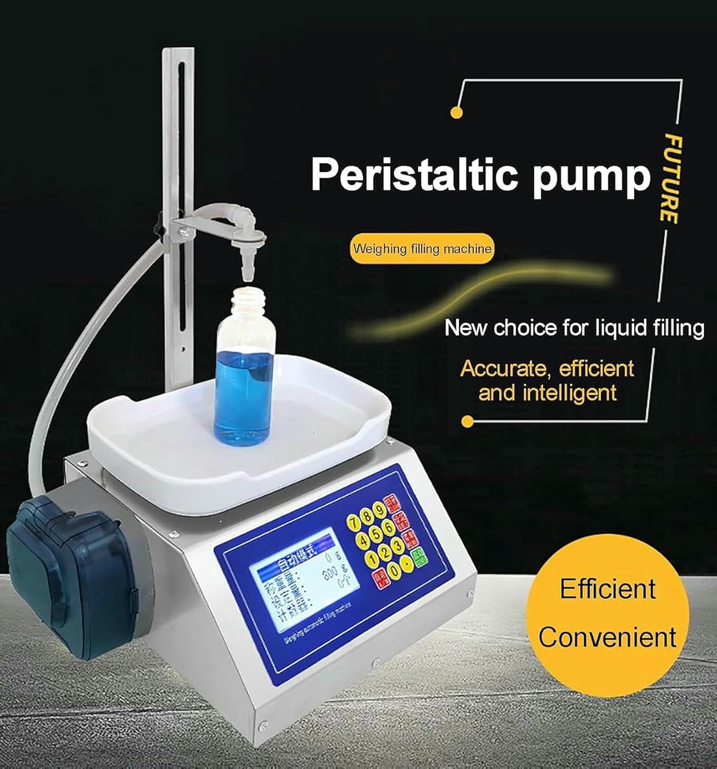 Liquid Filling Machine, Automatic Bottle Filler, Peristaltic Pump, Weight Filling Machine 13L/MIN 20g-10kg, for Milk, Water, Juice, Essential Oil~/