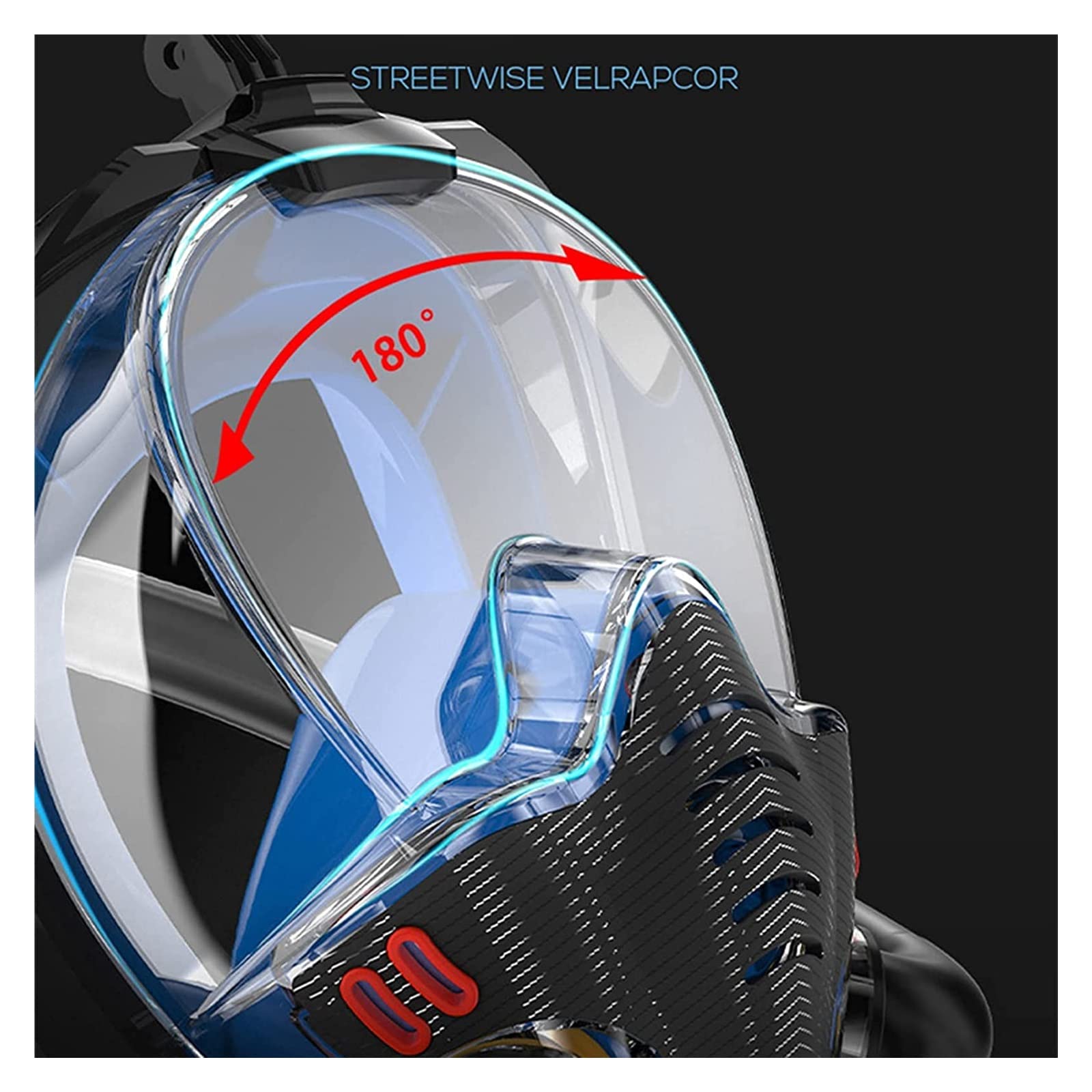 Máscara de Buceo Snorkel Submarino Scuba Anti Niebla Máscaras respiratorias de Cara Completa Equipo de natación Impermeable Seguro para Adultos jóvenes (Negro L)