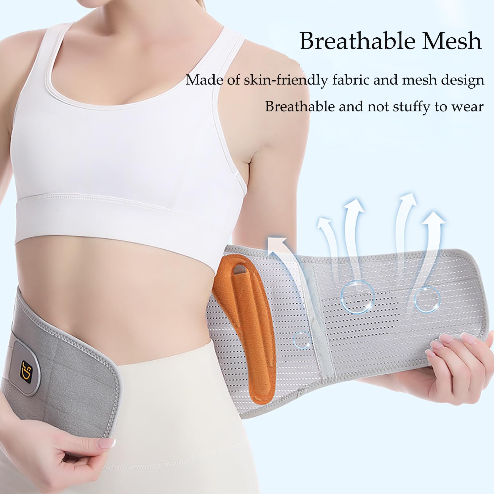 Faja Lumbar Mujer y Hombre con 4 Varillas de Soporte Fajas para Espalda con 3 Almohadillas Lumbares Extraíbles Ajustable y Transpirable Apoyo Lumbar Puede Aliviar el Dolor Lumbar (Large)