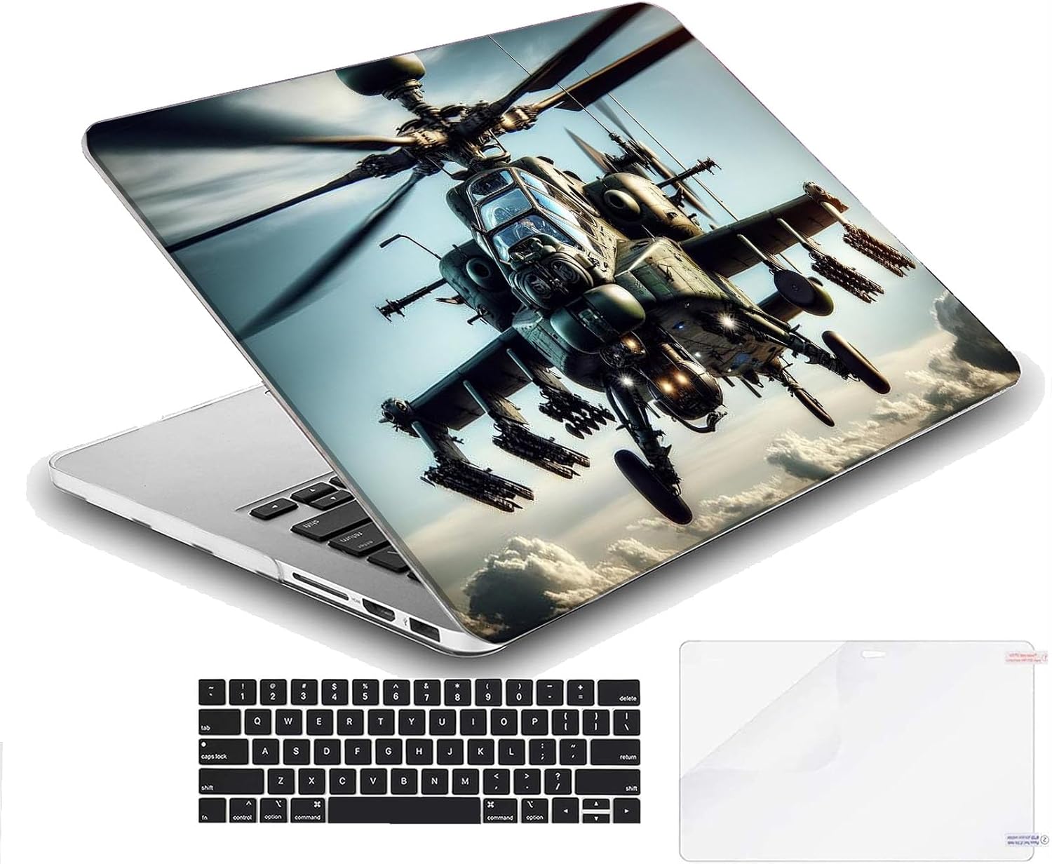 Compatible with MacBook Neo 13-inch, Hard Shell Case with Keyboard Cover and Screen Protector (A3404 A18 Pro chip, 2026 Release) - Helicopter MC22485