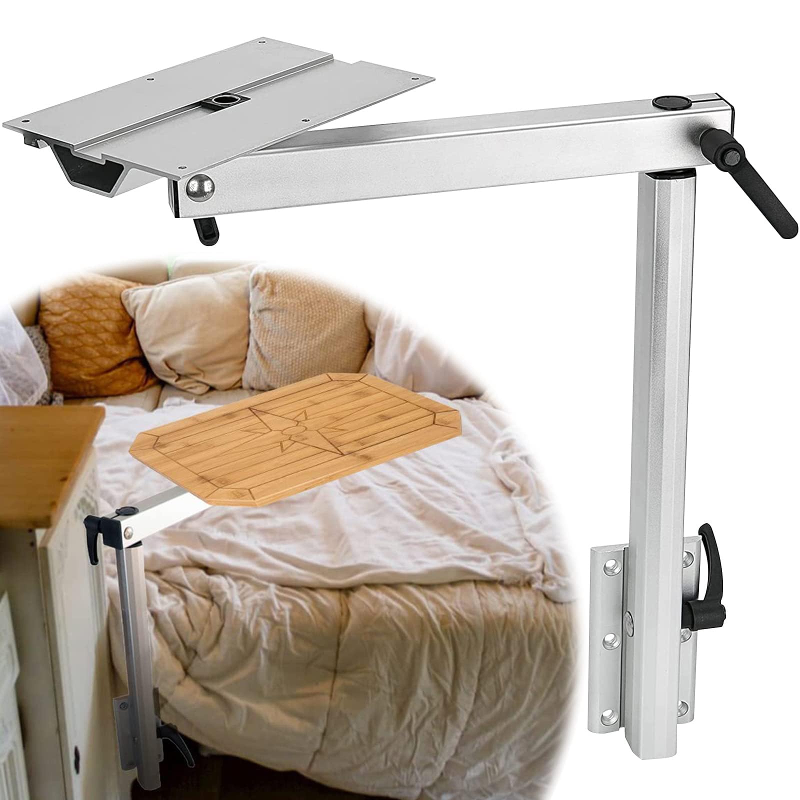 Pata de mesa para caravana, rotación de 360 grados, accesorios desmontables de aleación de aluminio, soporte ajustable para patas de mesa para yates, autocaravanas, fácil de instalar, ahorra