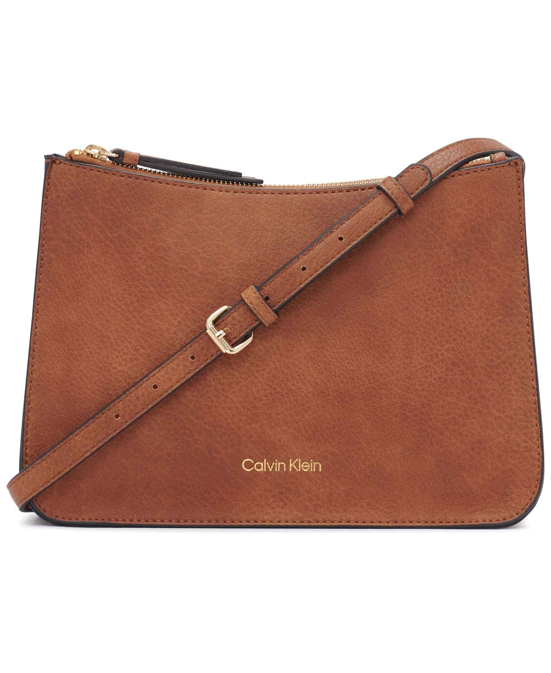 Calvin Klein Women's Sonoma Bubble Lamb Crossbody Handbag Faux Leather, Top Zip Closure, Interior Organization, Everyday Wear