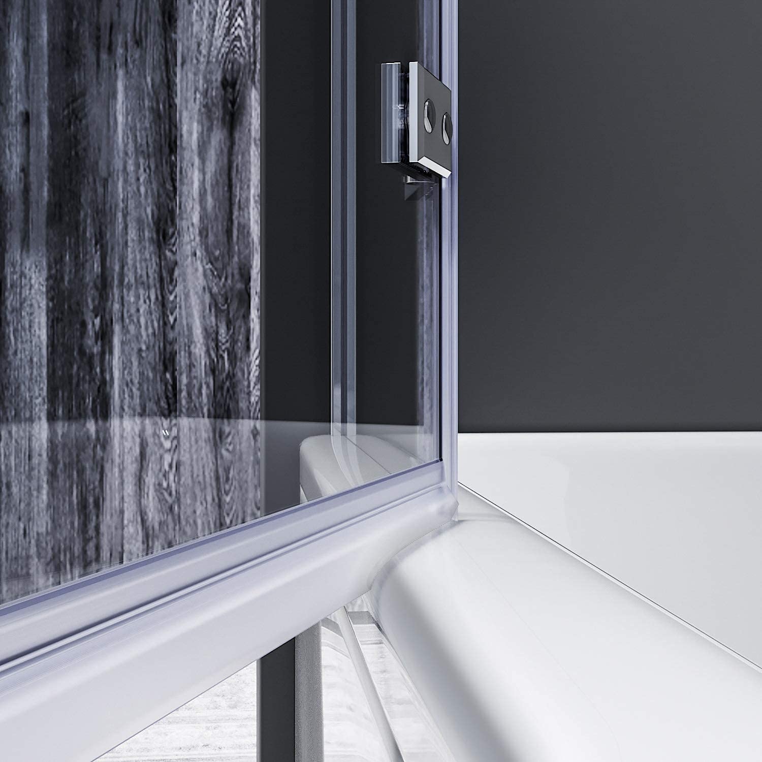 SONNI Duschwand für Badewanne faltbar 2 teilig 120x140 cm 6mm NANO-klarglas Badewannenaufsatz