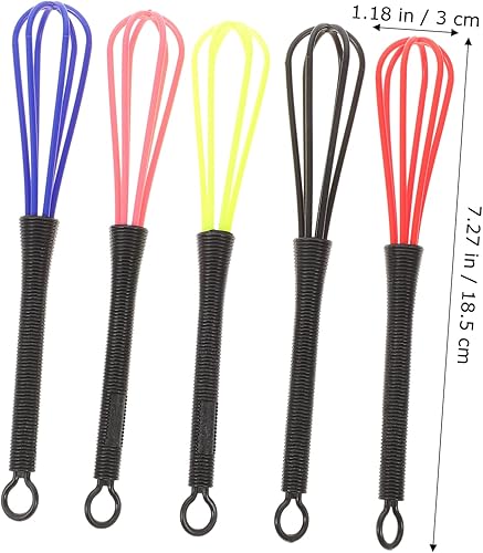 Miniatura 5 de Blanqueador para el cabello, 5 unidades, batidor de plástico, batidor de huevo, leche, batidor de peluquería, batidor de tinte, batidor de cocina,