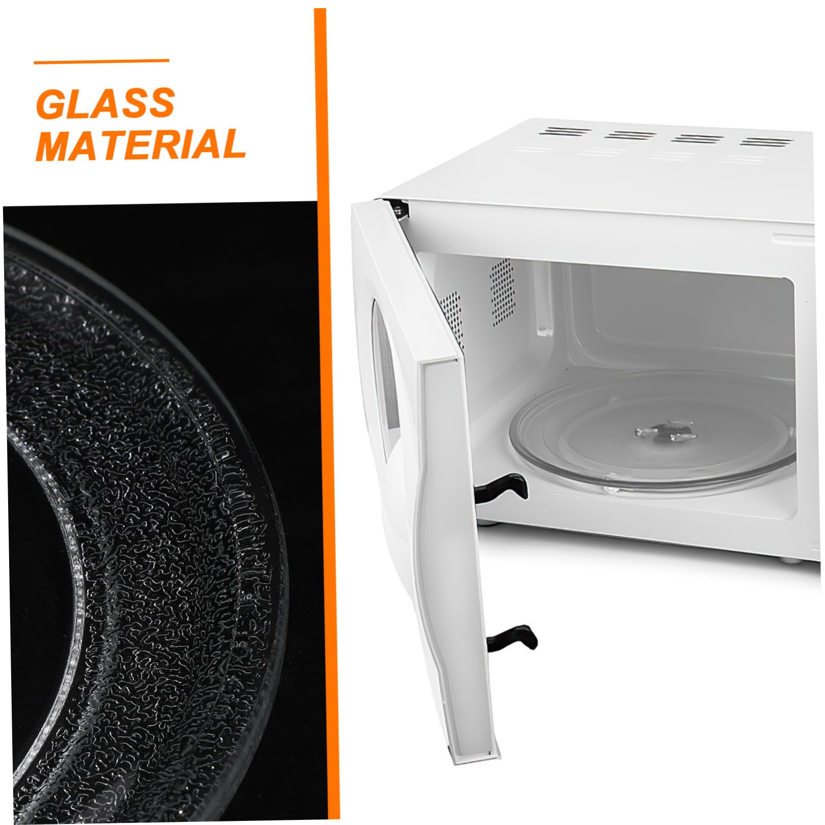 Plato Giratorio para Microondas de Vidrio Blanco, Resistente y Fácil de Limpiar, Diseño Delicado y Tamaño 25.5 Cm para Uso en Horno Microondas