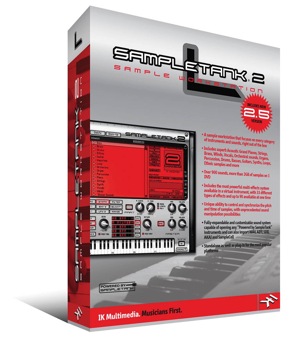 Échantillon de réservoir de 2 l avec logiciel de version 2,5 plus de 900 sons et 1 DVD