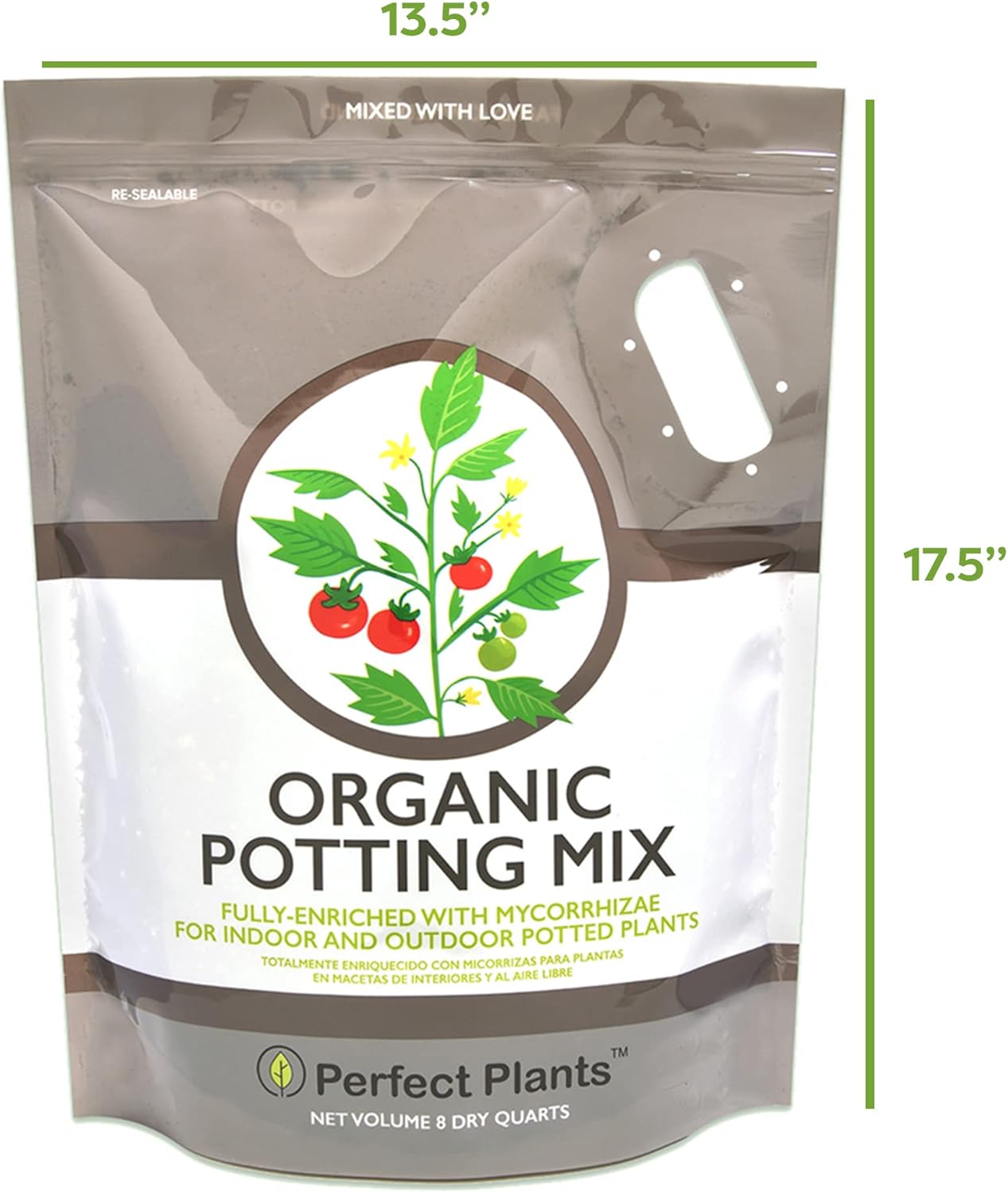 Organic Potting Mix by Perfect Plants for All Plant Types - 8qts for Indoor and Outdoor Use, Great for Veggies, Herbs, and Cannabis Plants : Patio, Lawn & Garden