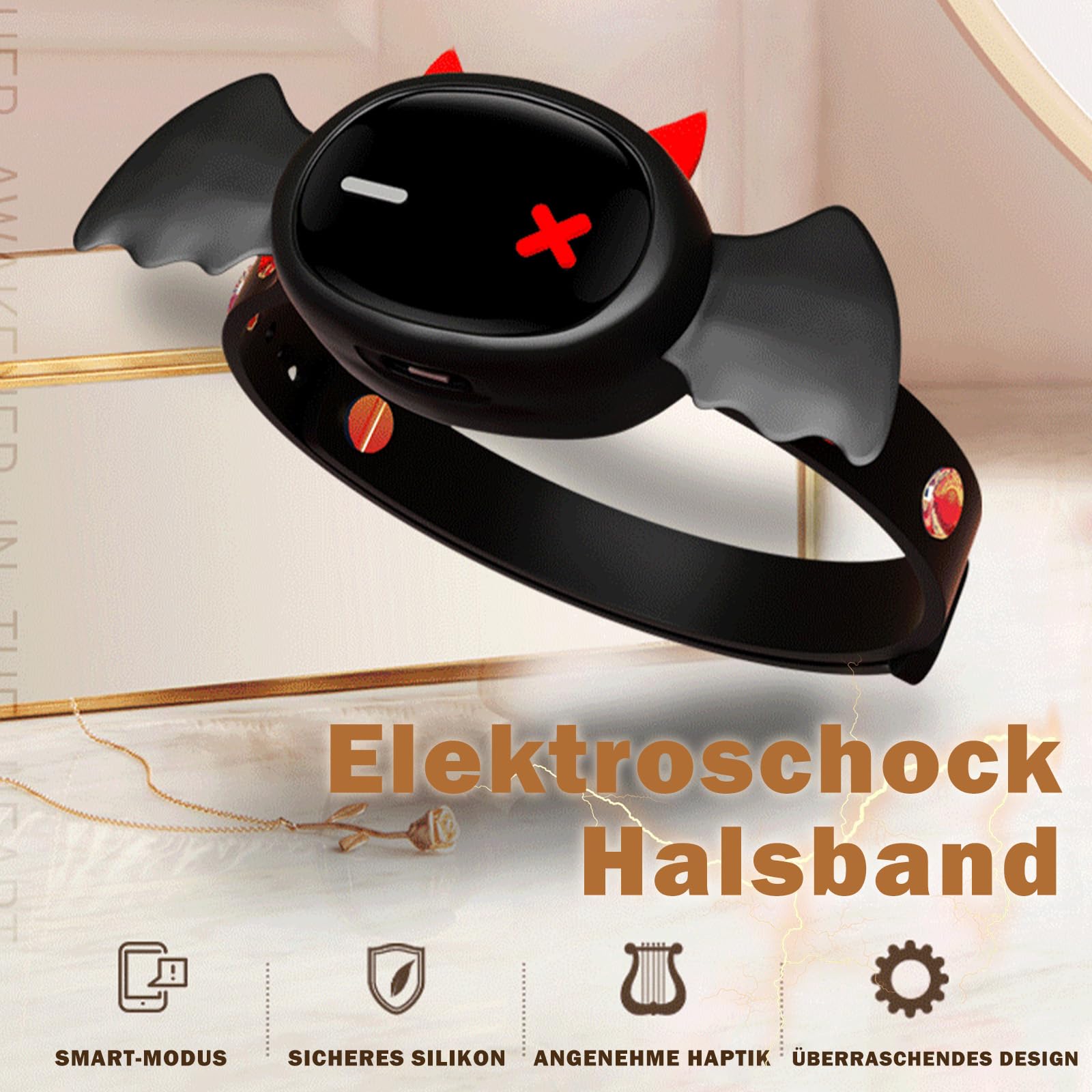Shock Collar Sexhalsbänder BDSM Halsband Elektro Schock Collar Elektroschock Halsband Reizstromgerät Elektro Schocker Sexuelle Elektrostimulation Keuschheitsgürtel Halsband Damen für Sex Fetisch