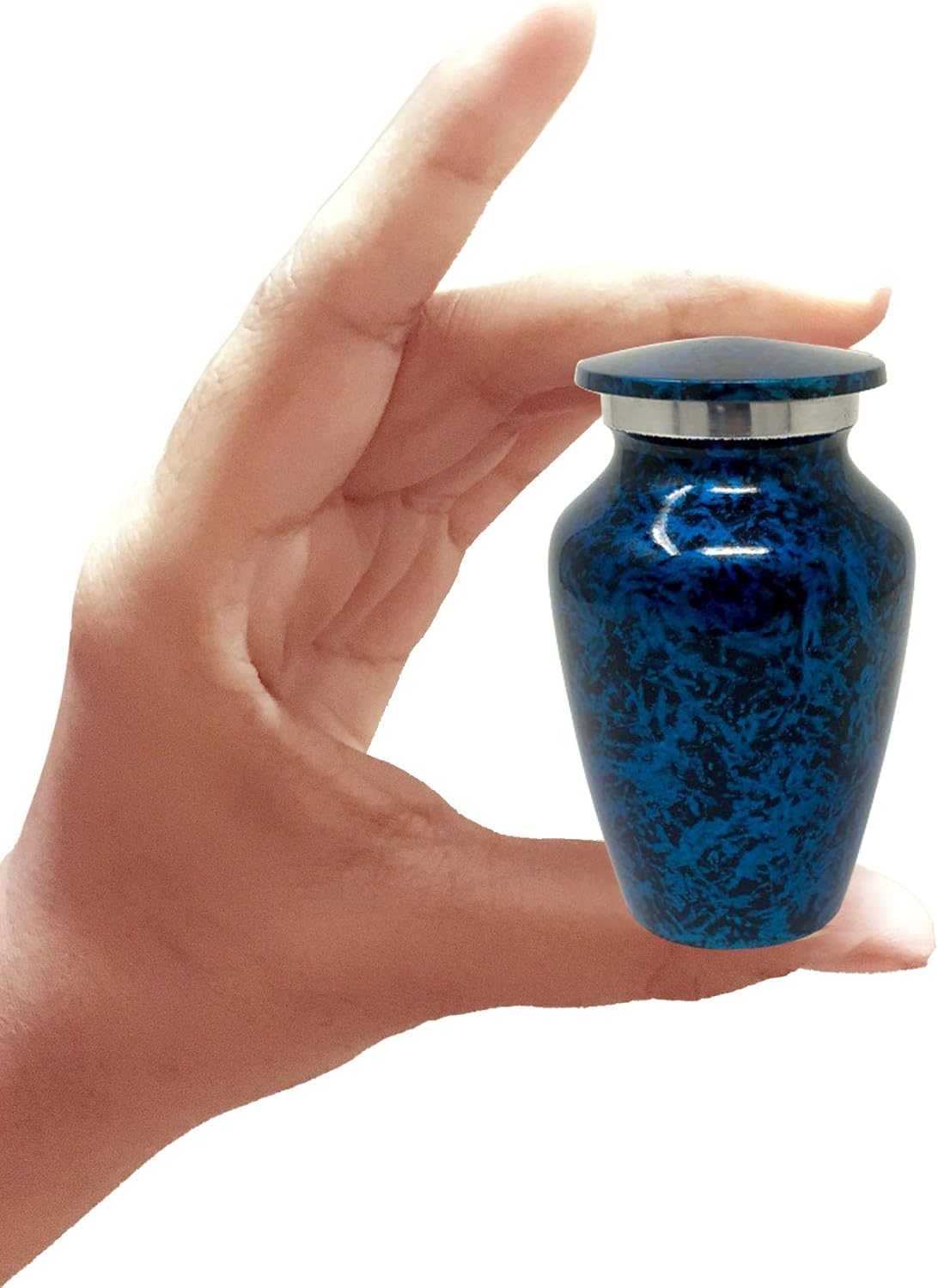 Memorials4u Forest Blue Keepsake Cremation Urn - (1 Mini Keepsake with Velvet Box)
