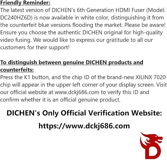 DICHEN DMA Fuser Combiner Display Overlay Adapter,2K 144Hz HD Multimedia Interface Synthesizer,HDMI Input Output,Lossless Transmission,Aluminum Alloy Material Supply for Gaming and Video Conferencing