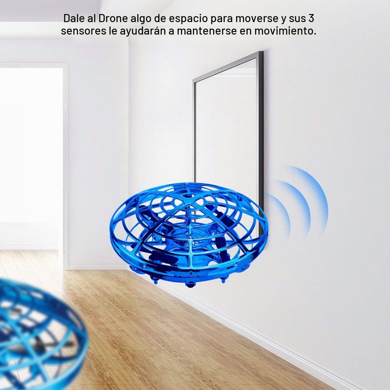 ShinePick Mini Hand-Controlled UFO Drone avoiding a wall