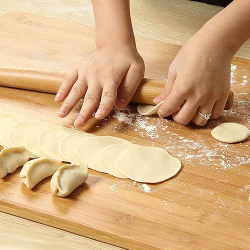 Miniatura 3 de HONGLIDA Rodillo francés clásico de madera de bambú para hornear pizza pastel galleta, 13 pulgadas