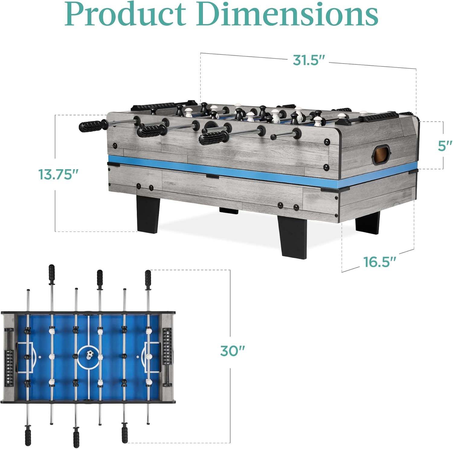 Best Choice Products 11-in-1 Kids Combo Game Table Set for Home, Game Room w/Ping Pong, Foosball, Table Hockey, Chess, Checkers, Shuffleboard, Bowling, 5 Accessory Bags Gray image 8 of 8 B0DK3BT6BY