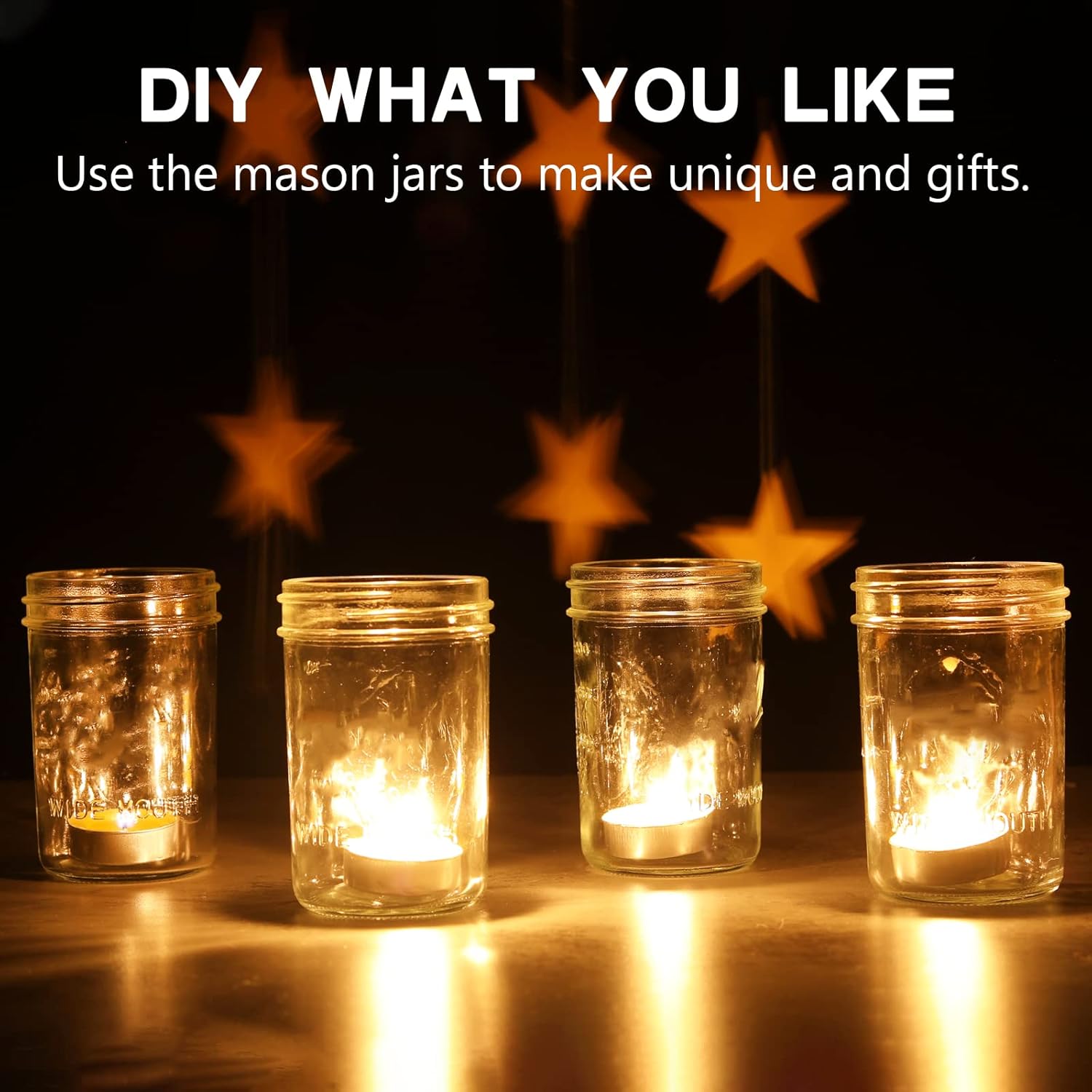 Mason Jars 8 oz Regular Mouth 15 Pack Glass Canning Jars with Airtight Lids and Bands, Small Half Pint Mason Jars for Preserving, Honey, Jam, Salads, Kitchen Spice, Baby Food, Milk Tea, DIY Project : Home & Kitchen