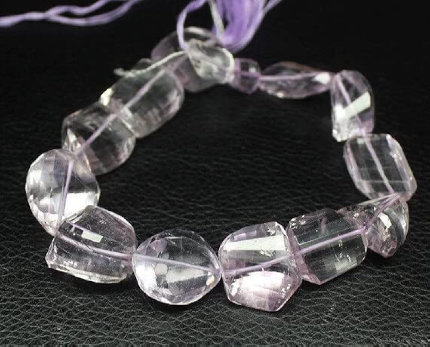 Améthyste rose de prestige perles step cut 21mm en fil de 10 pouces pour joaillier