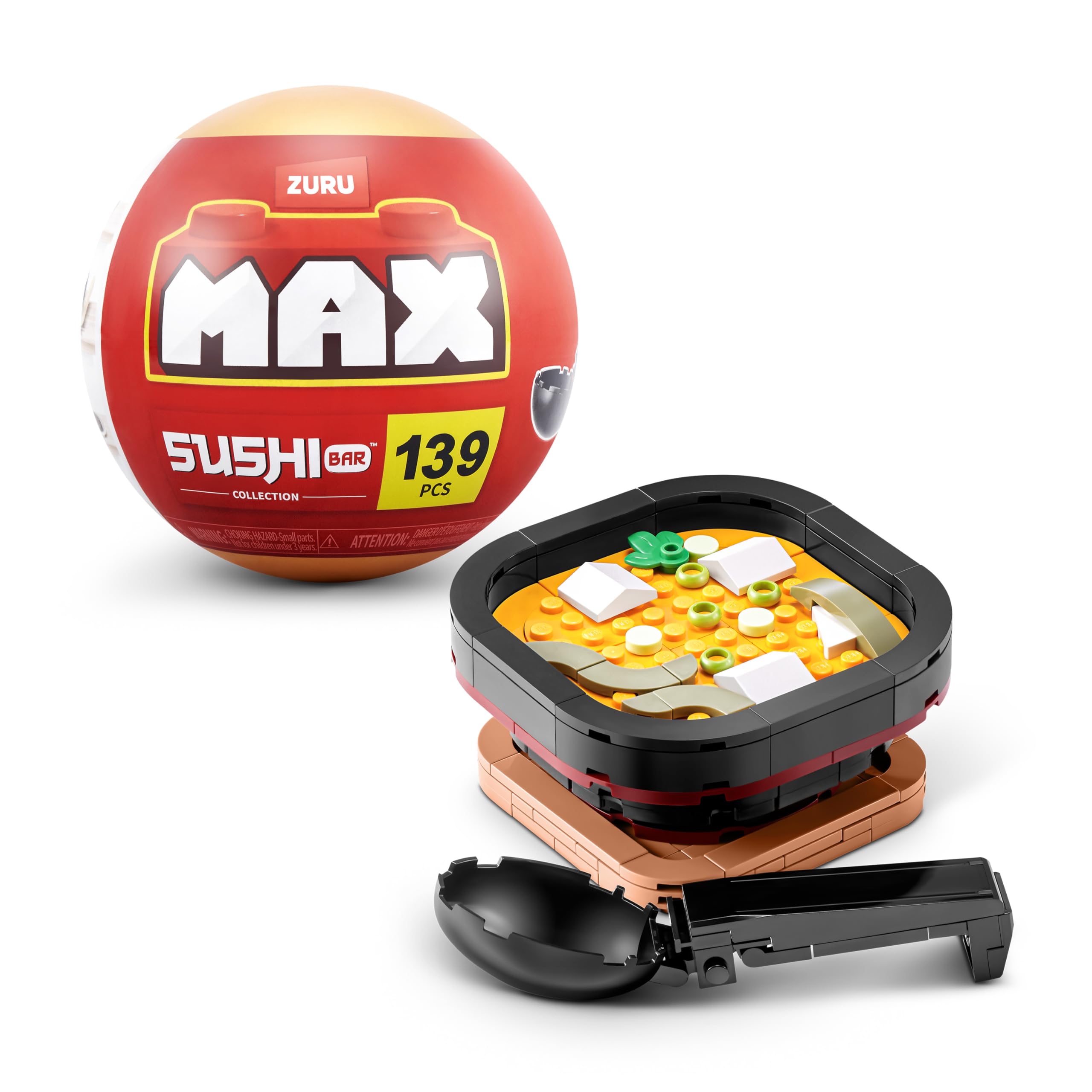 Max Build More Premium Sushi Bar Collection (Miso Soup) by ZURU, Building Bricks for Teens, Adults and Collectors