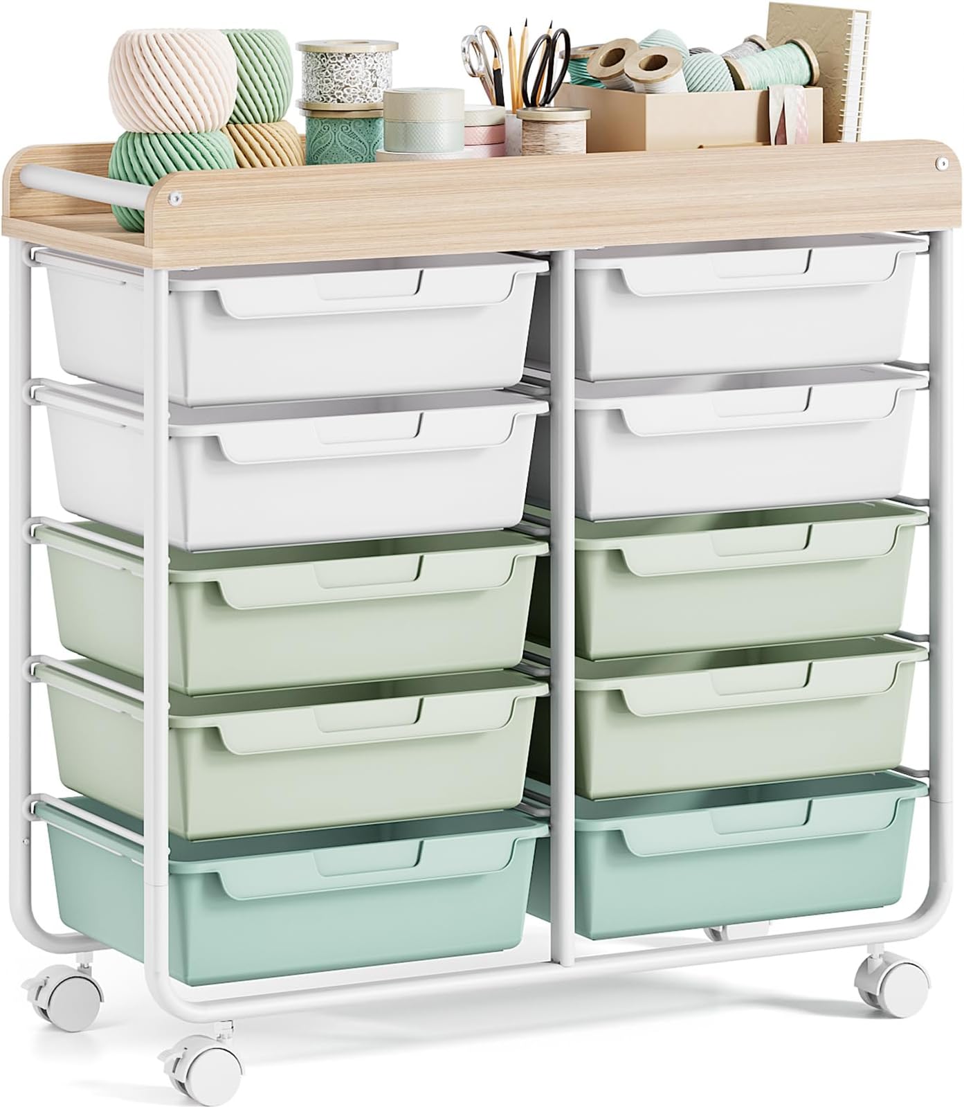 10 Drawers Cart, Green