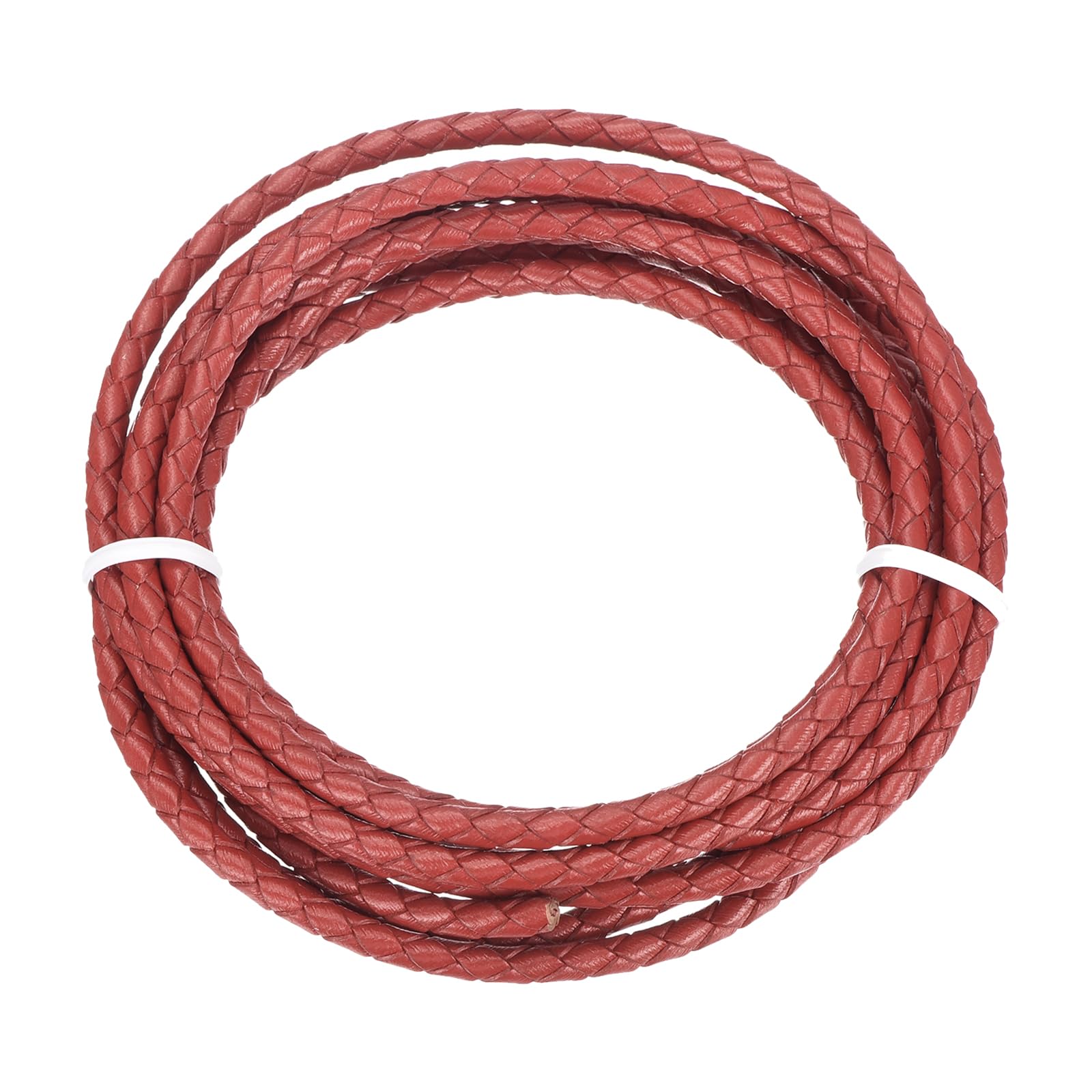 sourcing map Braided Leather Cord, 4mm Round Braided Faux Leather Necklace Cord Bolo Tie String 2 Yard for Jewelry Making Necklace Crafts Beading Braiding 12 โ image 1