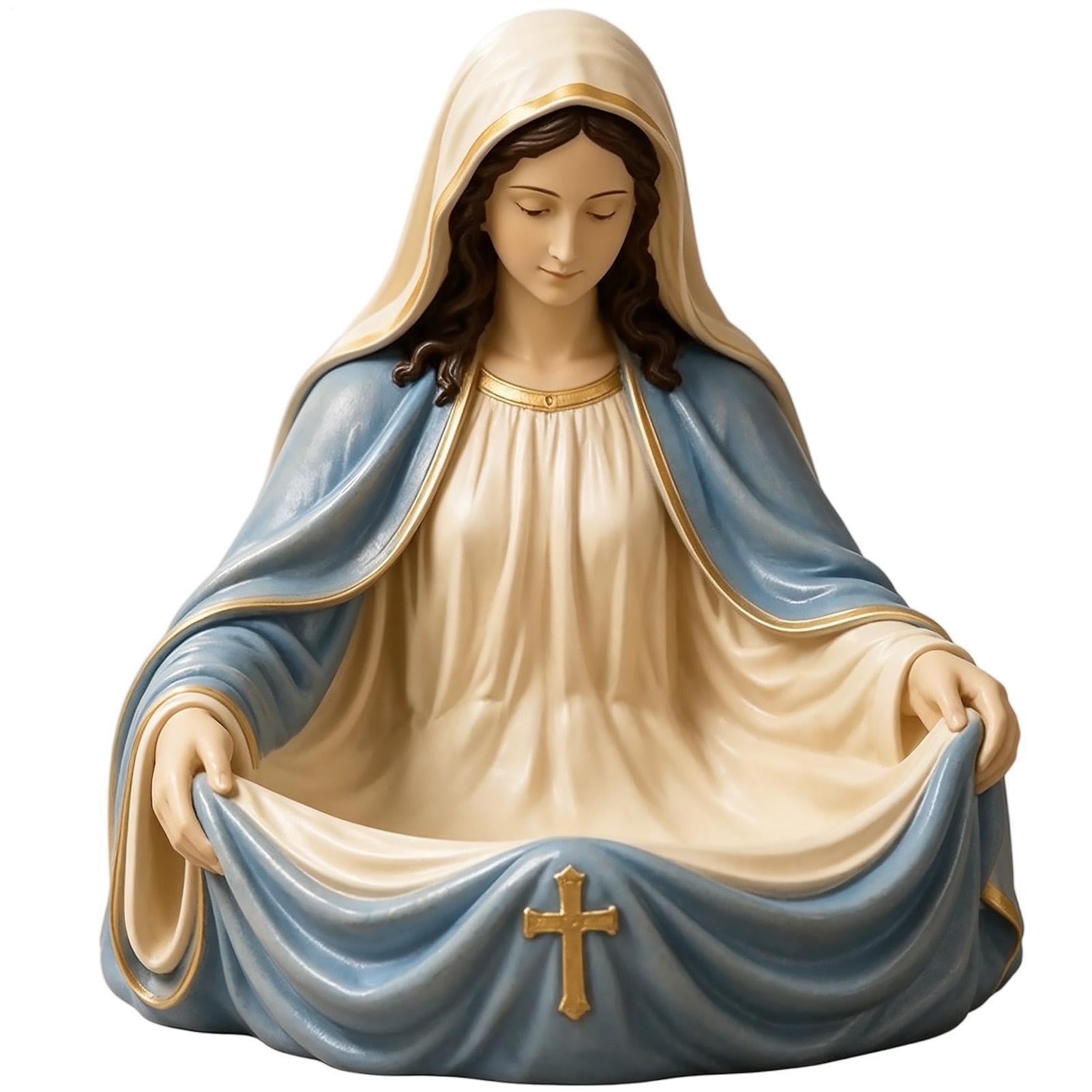 Cuenco para llaves de la Virgen María, plato de almacenamiento religioso y decoración de entrada