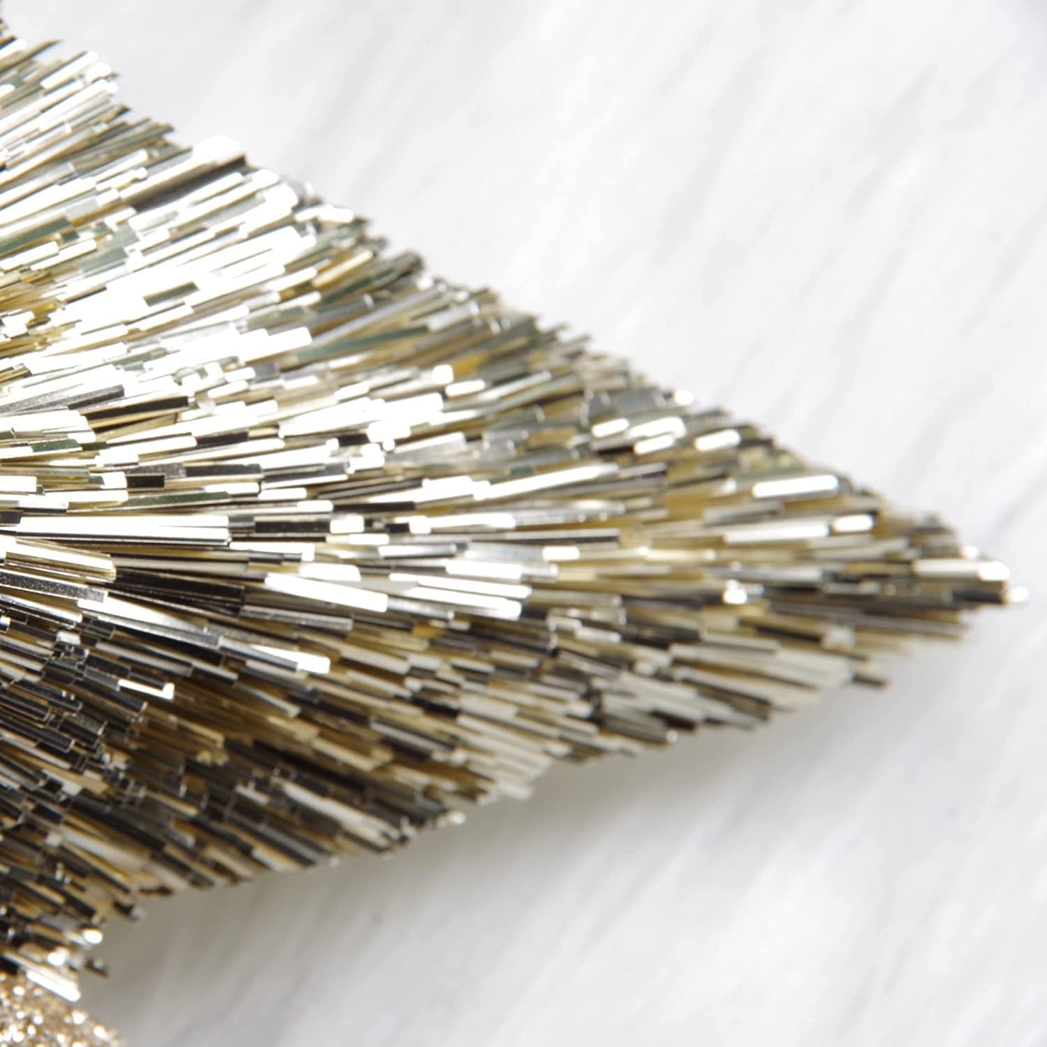 Elegant Christmas Star Tree Topper - Unique Champagne Gold Stars - Shatterproof Handmade Tree Top - Tinsel Decorations - Holiday Decor - Xmas Gift Christmas Ornaments - Toppers for Christmas Tree (8″) - Image 3