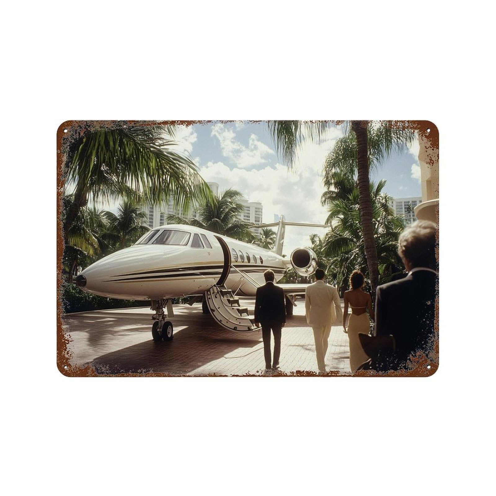 xiaoxiaoshen Jet at Airport, Photography Prints1 Wall Decor Art Metal Tin Poster Modern Home Decor Art Home Bar Shop Decorations Vintage Sign 20x30cm