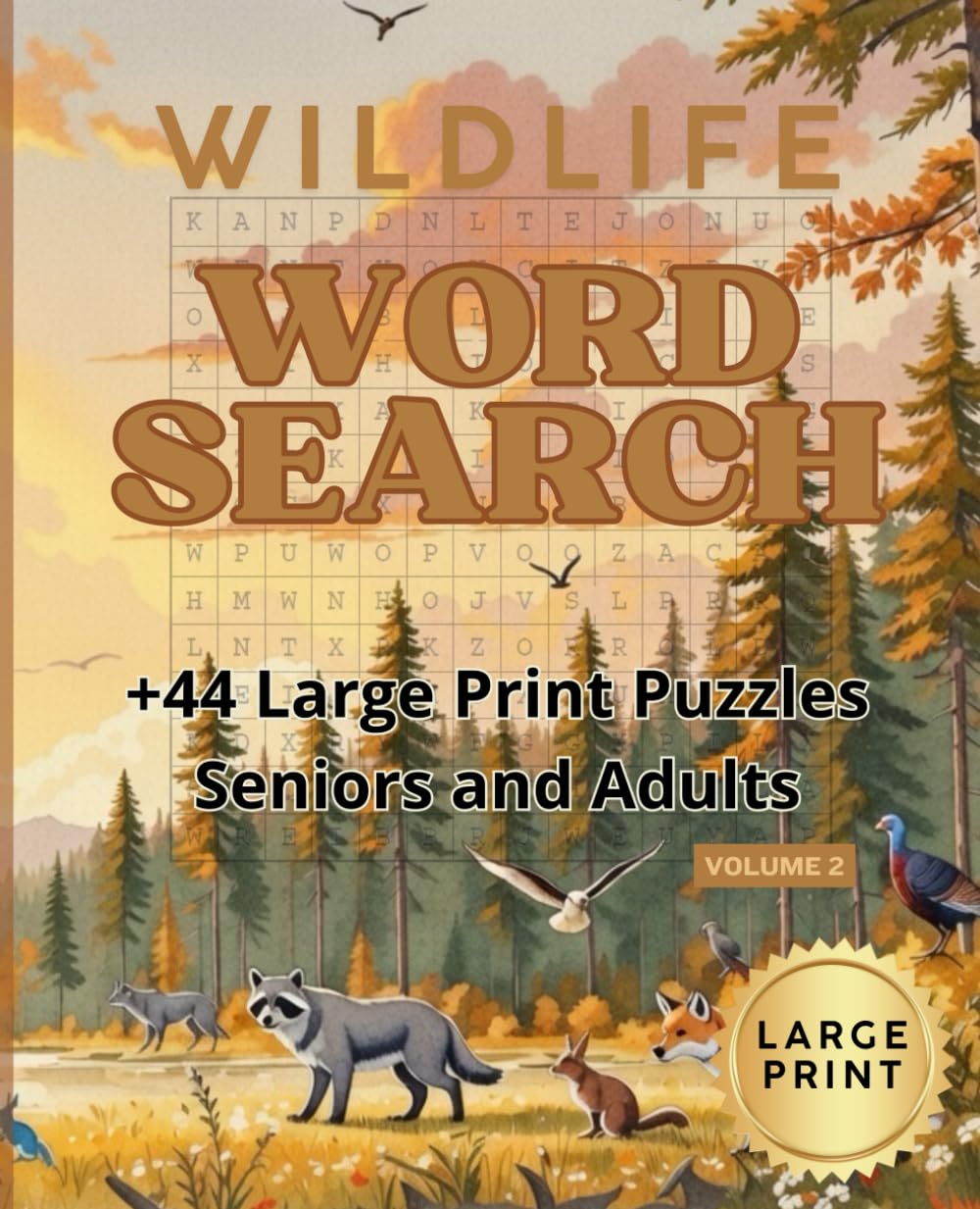 Word Search for Adults – Wildlife Volume 2: 44+ Large Print 14x14 Word Search Puzzles with Solutions Included – Relaxing Brain Games for Adults & Seniors (Wildlife Word Search Collection)