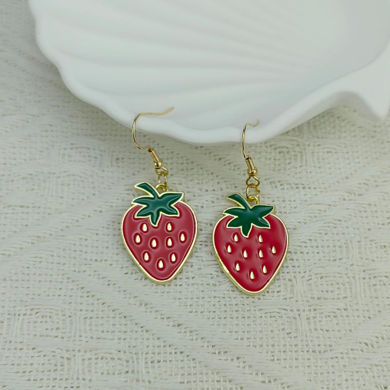 Strawberry Earrings for Women Cute Dangle Drop Earrings Ideal Strawberry Costume Jewelry Valentine's Day Gift for Her - Image 3