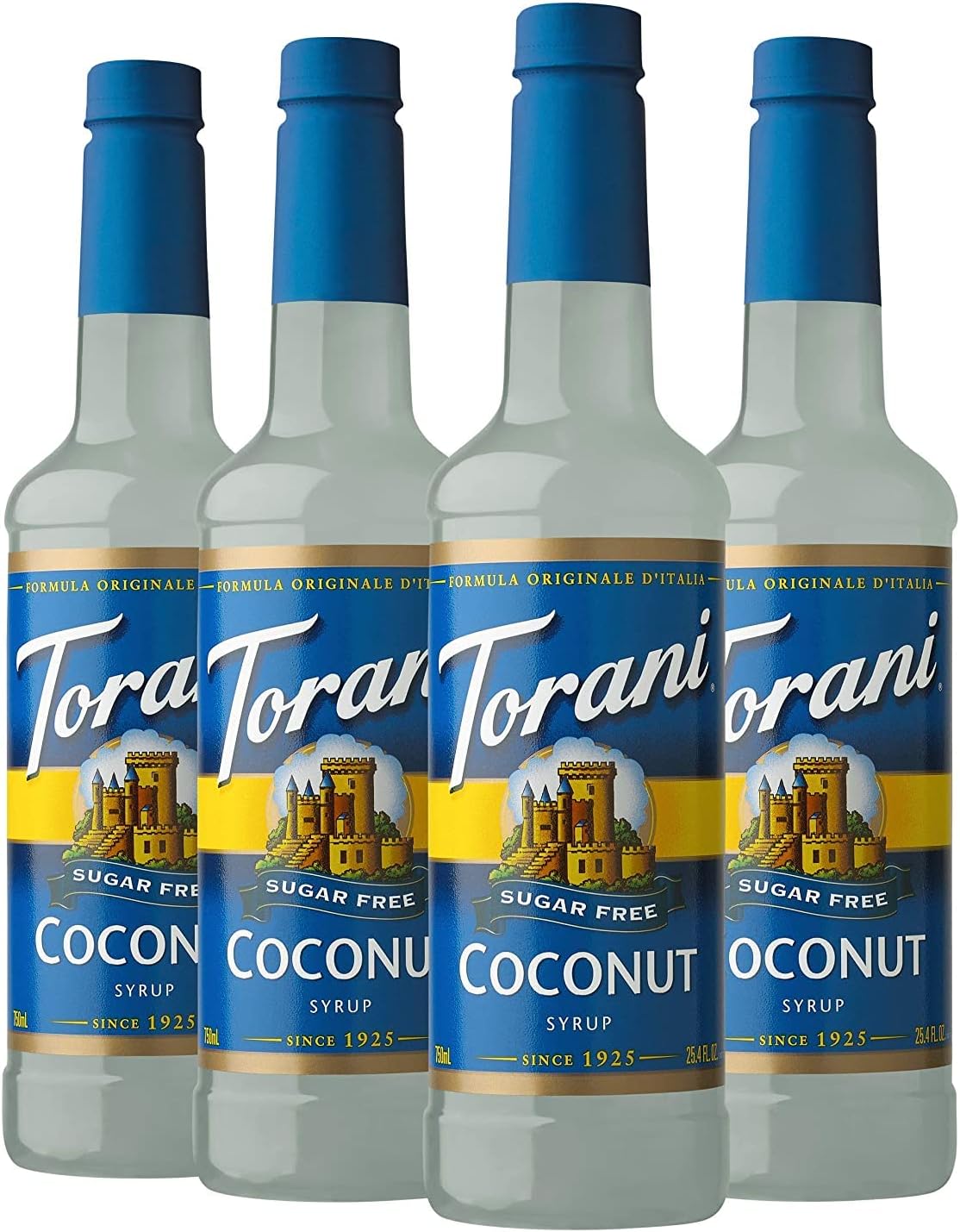 Sugar Free Coconut Coffee Syrup 4 x 750ml – Zero Calorie Drink Syrup for Coffee, Lattes & Iced Drinks – Barista Style Coconut Flavour – No Added Sugar, Vegan Drink Flavouring