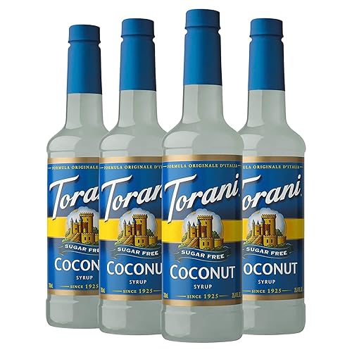 Torani Sugar Free Syrup, Coconut, 25.4 Ounce (Pack of 4) - Sugar Free Coconut - 25.4 Fl Oz (Pack of 4)